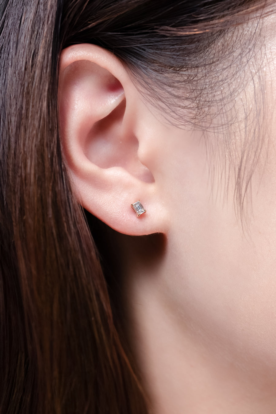 Émeraude 0.15+0.15ct Top Quality Diamond 18K Stud Earrings