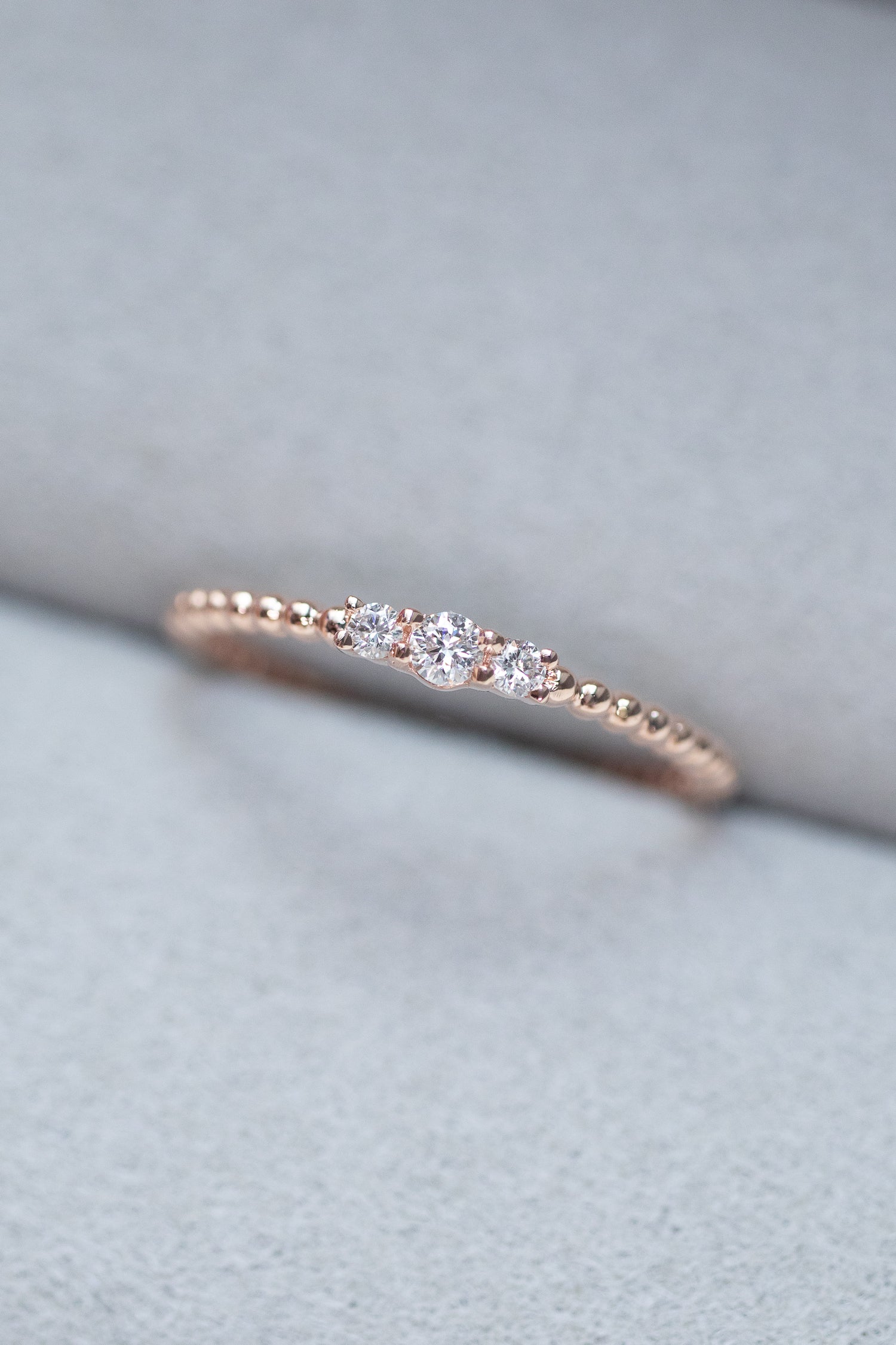 Sancai Top Quality Diamond 14/18K Gold Beaded Ring