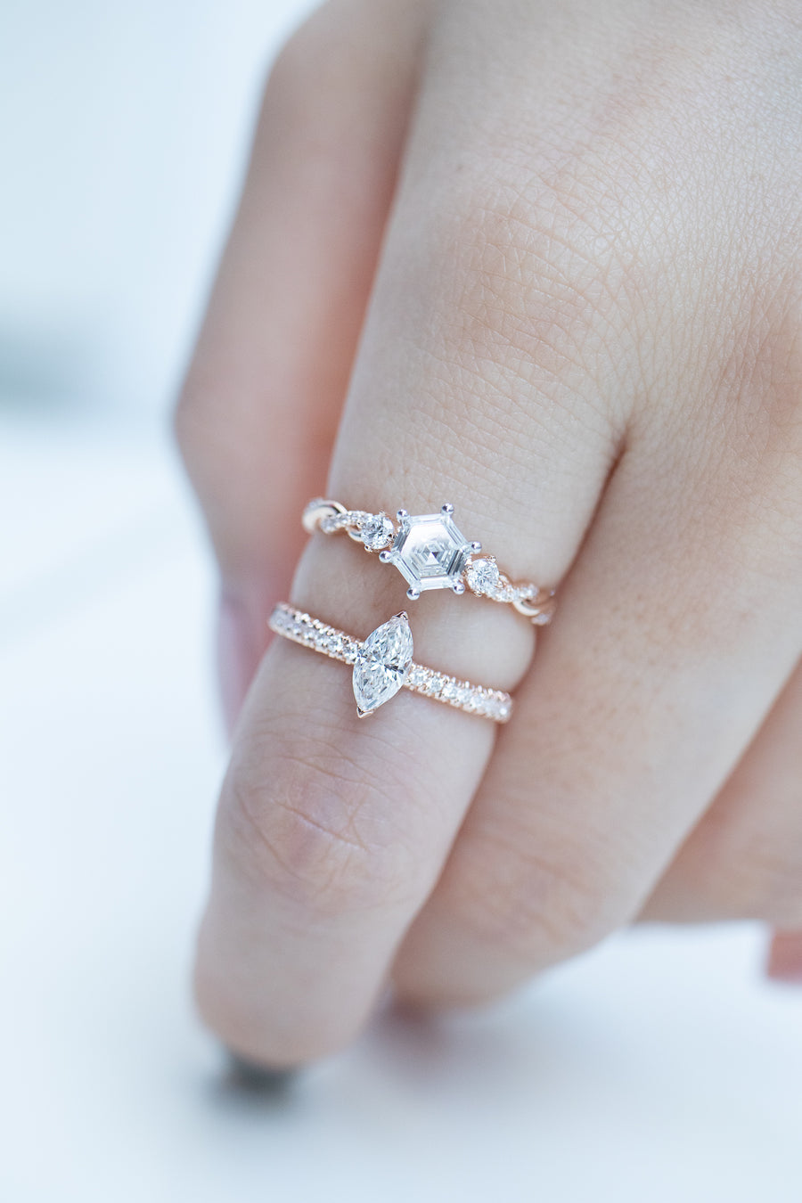 Brilliant Cut Marquise Diamond 0.40ct (With GIA Certificate) & diamonds 18K Rose Gold Ring
