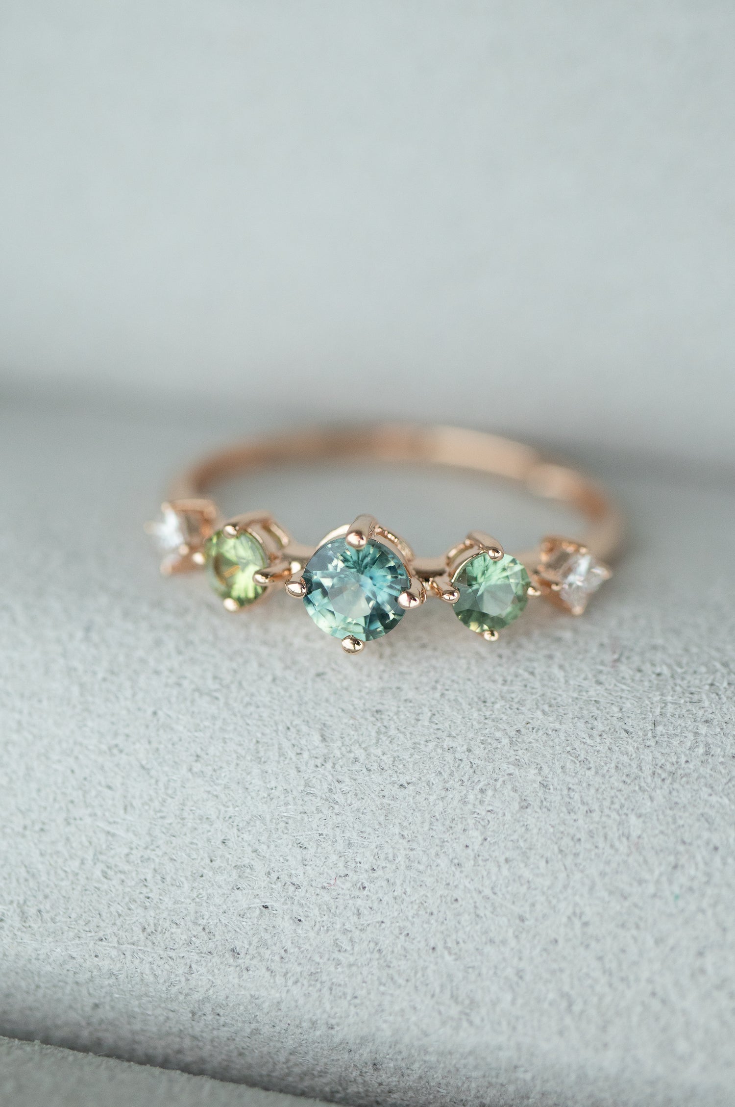 Papakolea Sapphire total 0.55ct 14/18K Rose Gold Ring