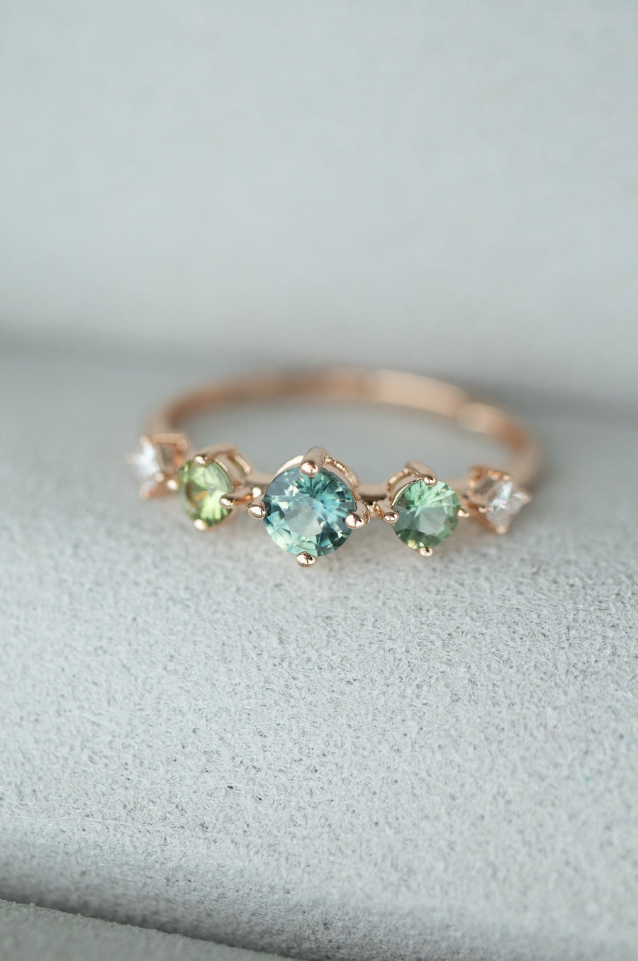 Papakolea Sapphire total 0.55ct 14/18K Rose Gold Ring