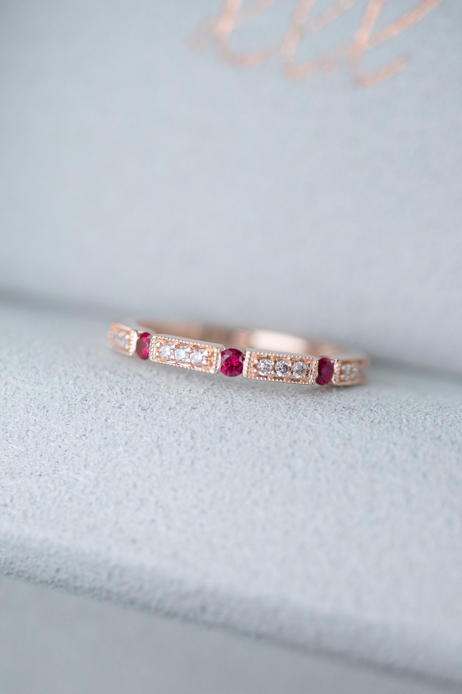 Roma Ruby total 0.12ct & Diamonds 18K Gold Ring