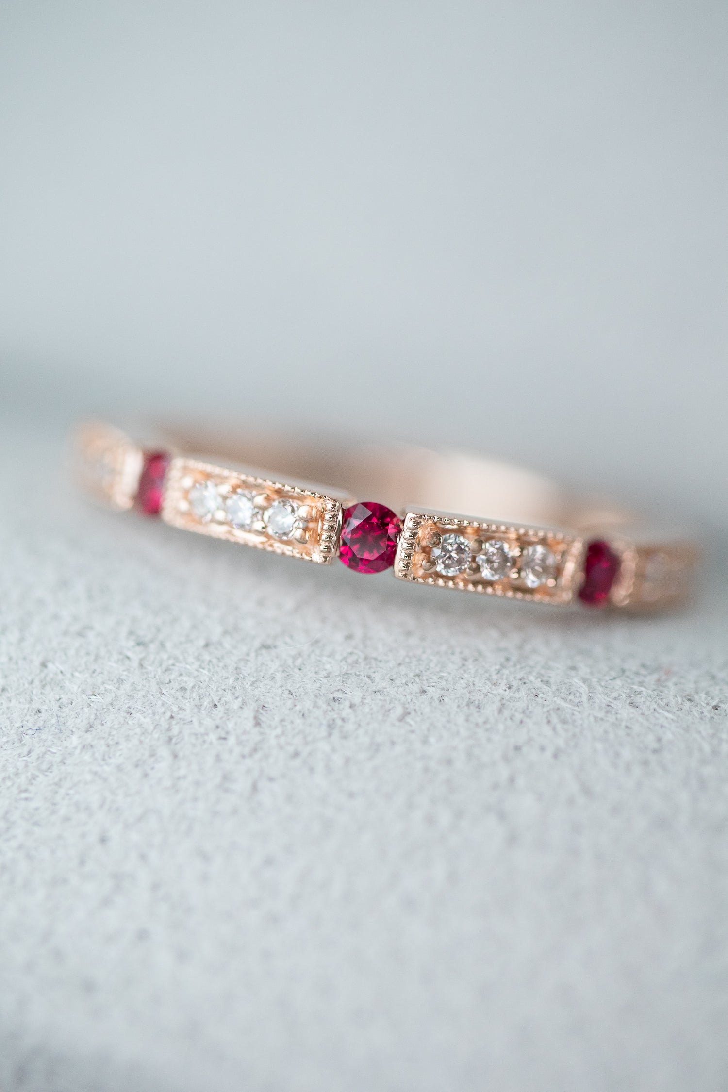 Roma Ruby total 0.12ct & Diamonds 18K Gold Ring