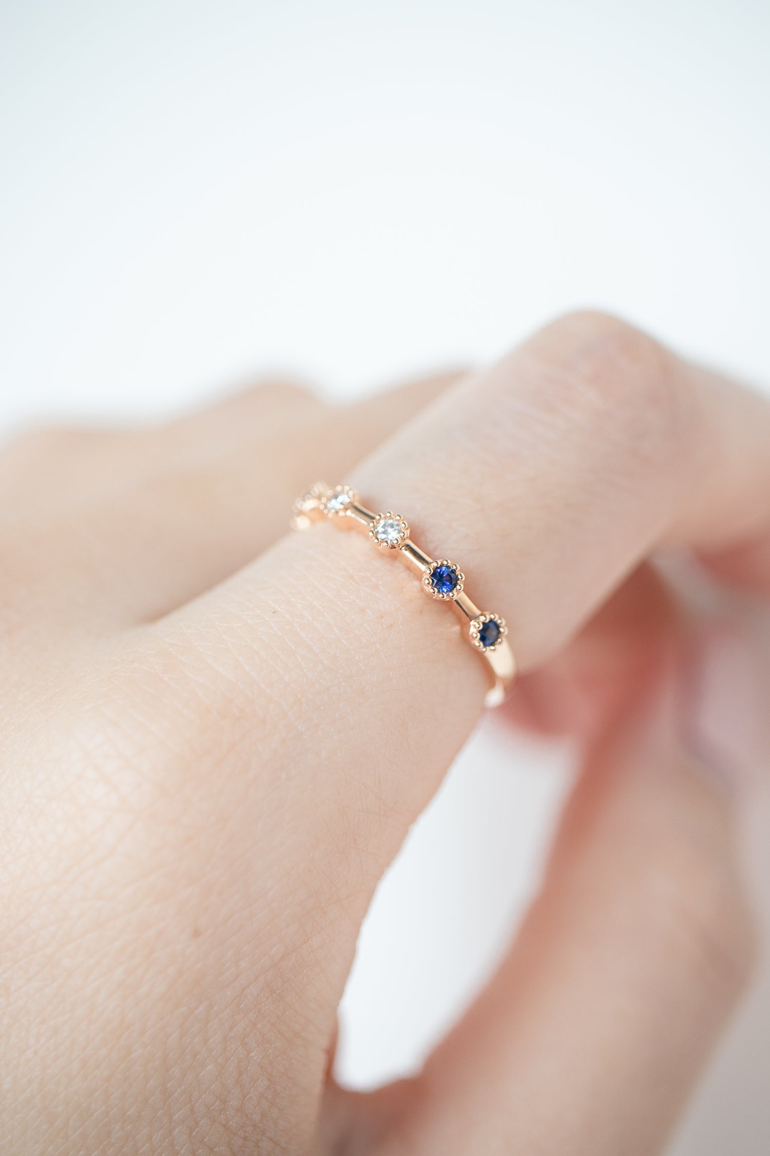 Larmes bleues Sapphire & diamonds 18K Gold Ring