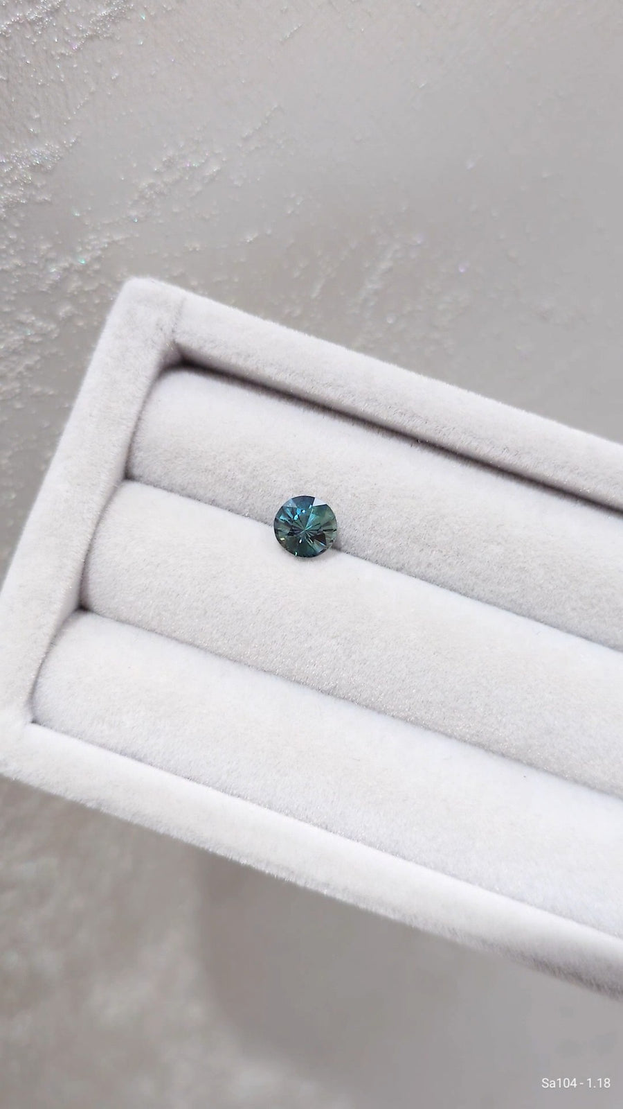 Loose Stone - Teal Green Round Sapphire 1.18ct (With Certificate)