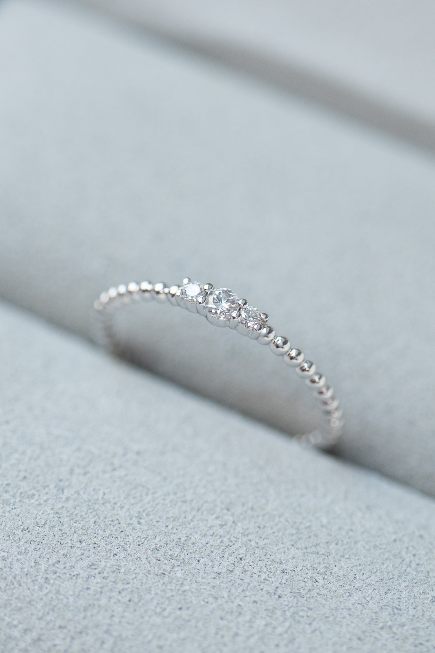 Sancai Top Quality Diamond 14/18K Gold Beaded Ring