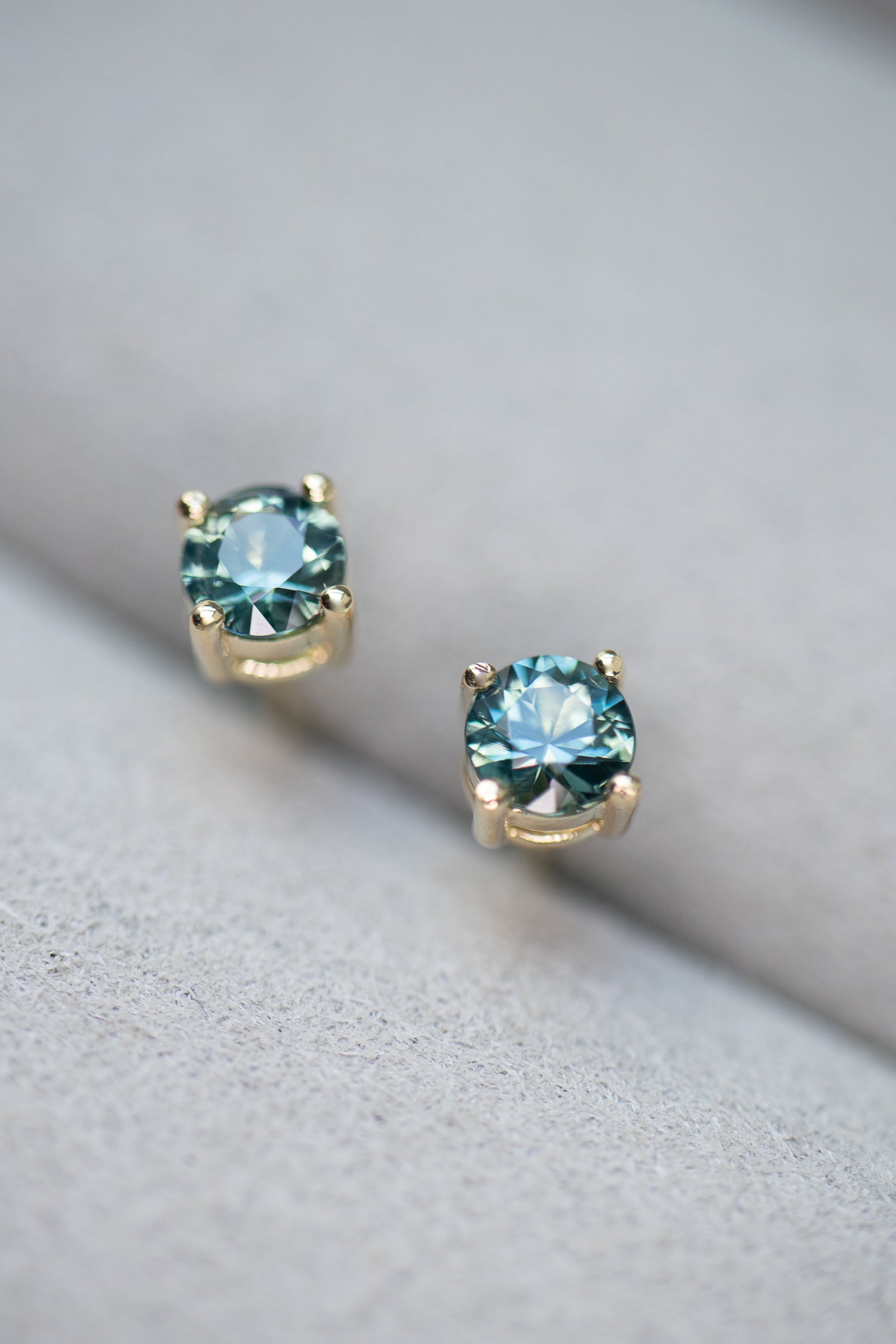 PREORDER - Sumatra Sapphire ~0.23-0.25ct 14/18K Gold Stud Earrings