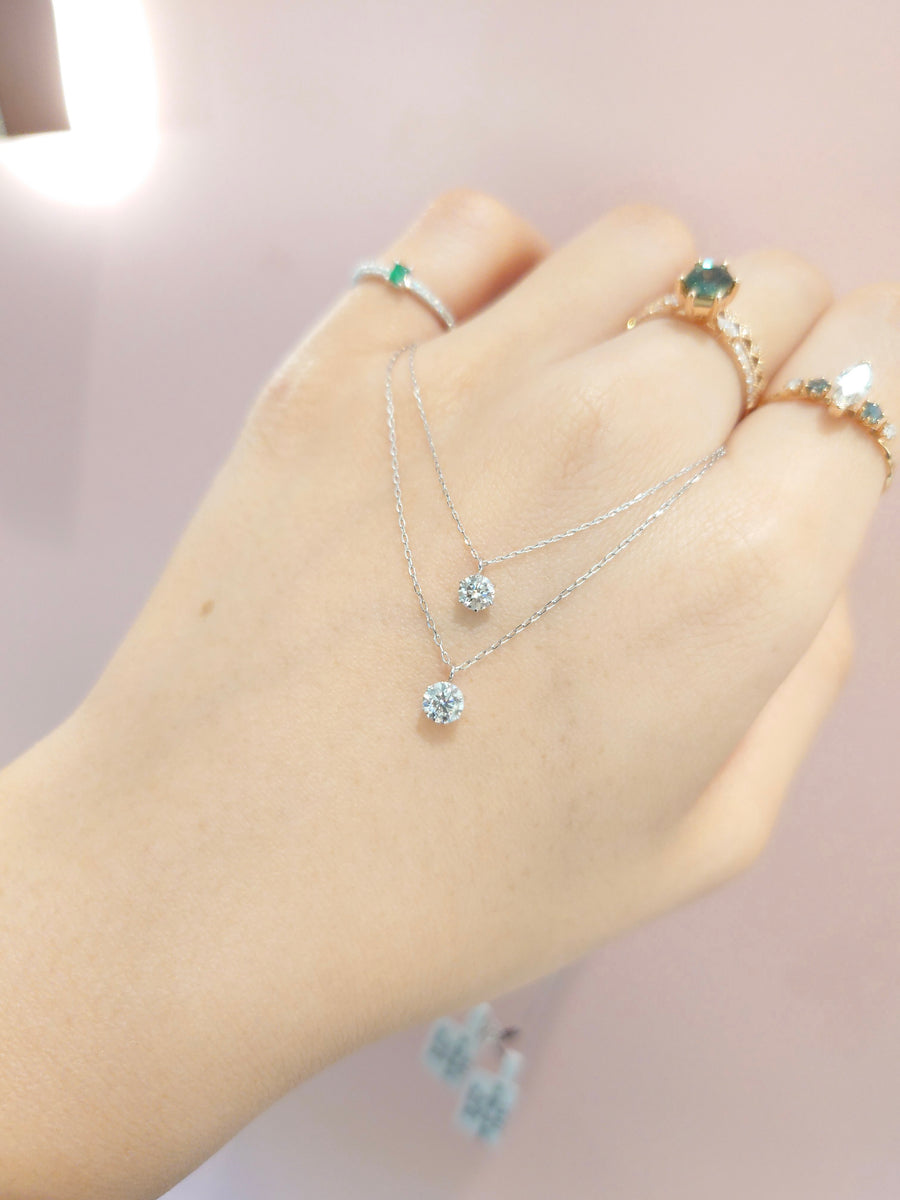 Japan 0.20/ 0.30carat in D Colour with Certificate Natural Diamond Necklace