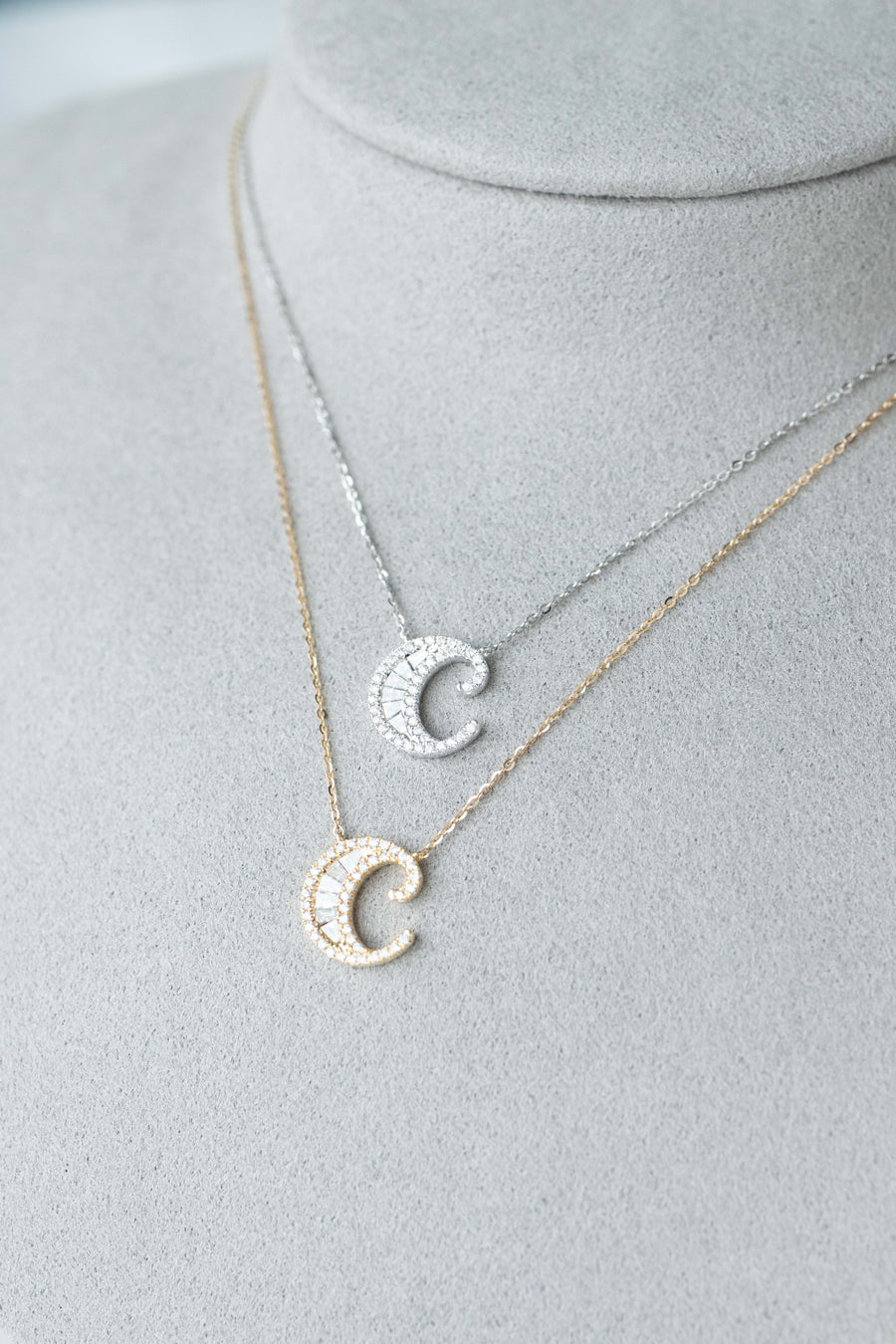 Stéréo A-Z initial 18K Gold Natural Diamond 14/18K Gold Necklace