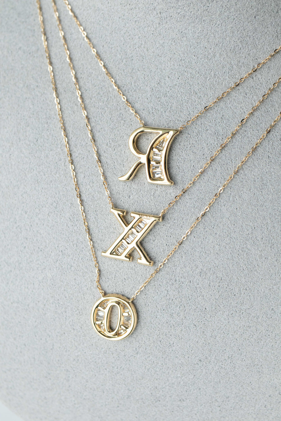 Stéréo A-Z initial 18K Gold Natural Diamond 14/18K Gold Necklace