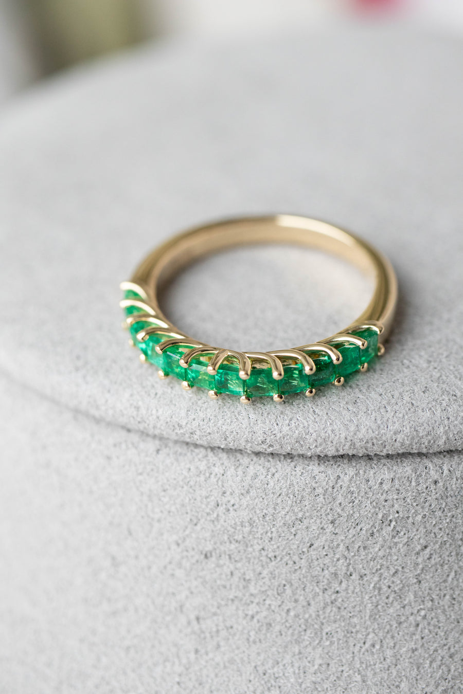 Verdure Emerald 18K Gold Half Eternity Ring