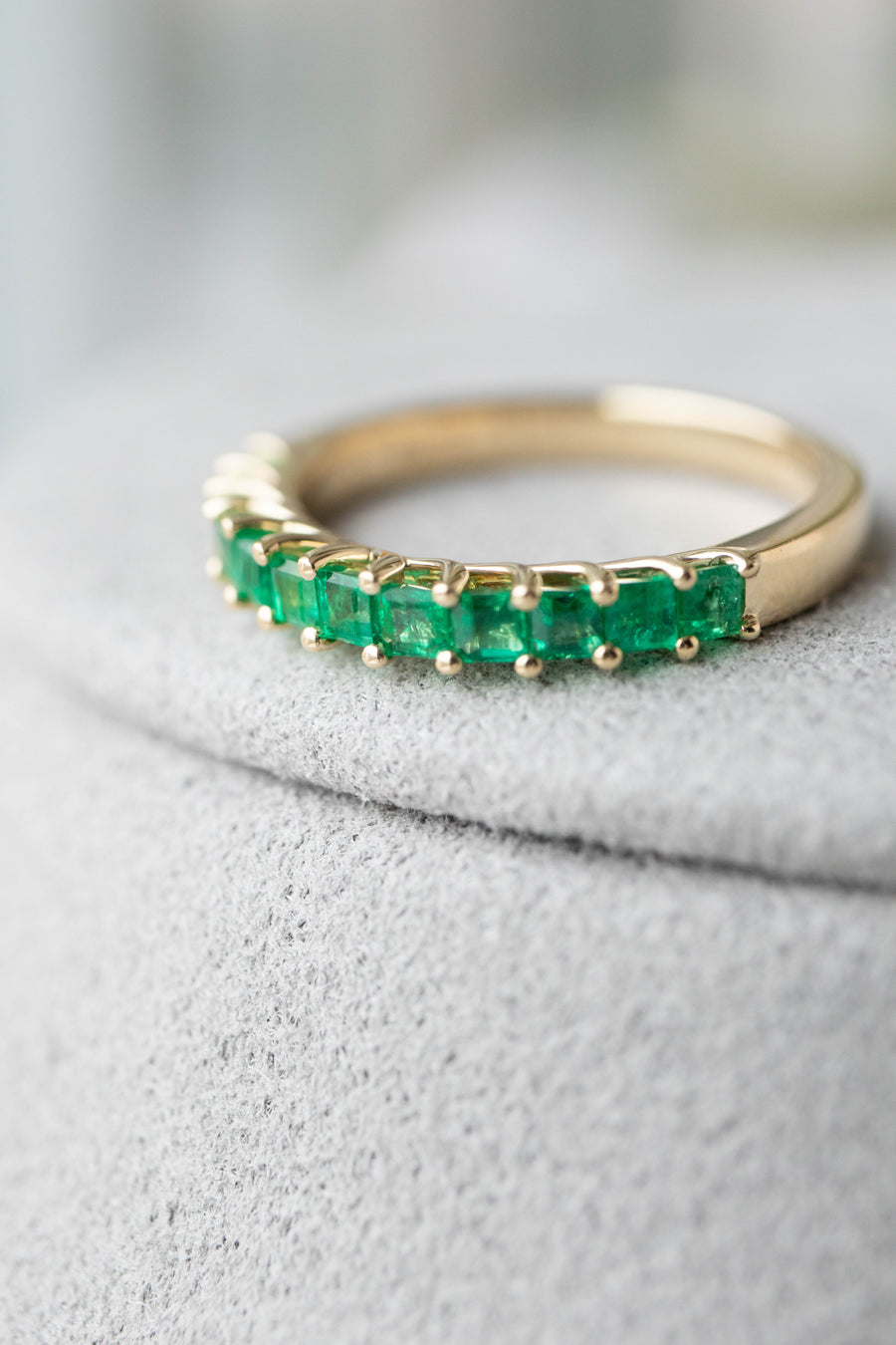 Verdure Emerald 18K Gold Half Eternity Ring
