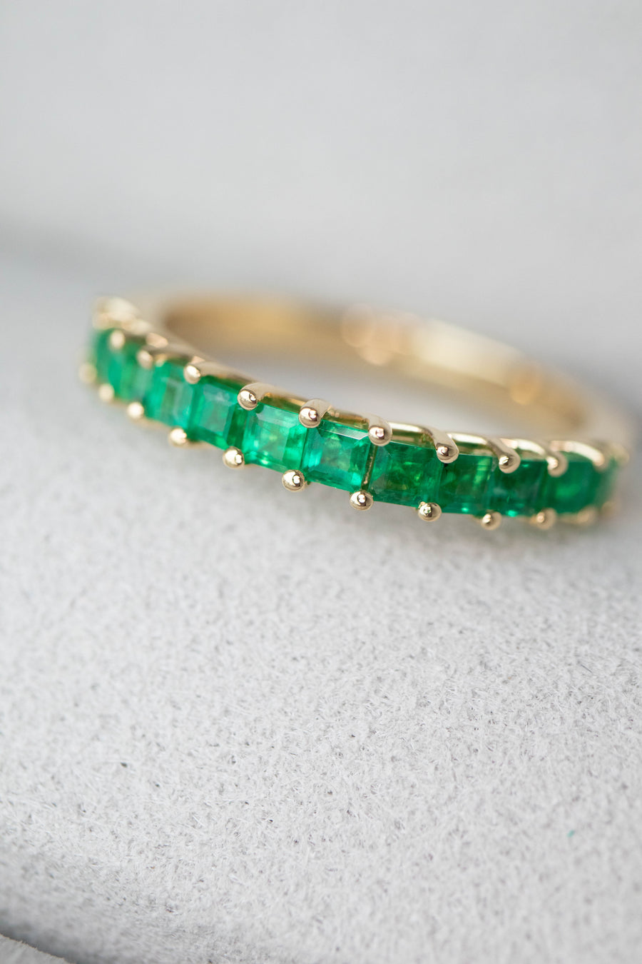 Verdure Emerald 18K Gold Half Eternity Ring