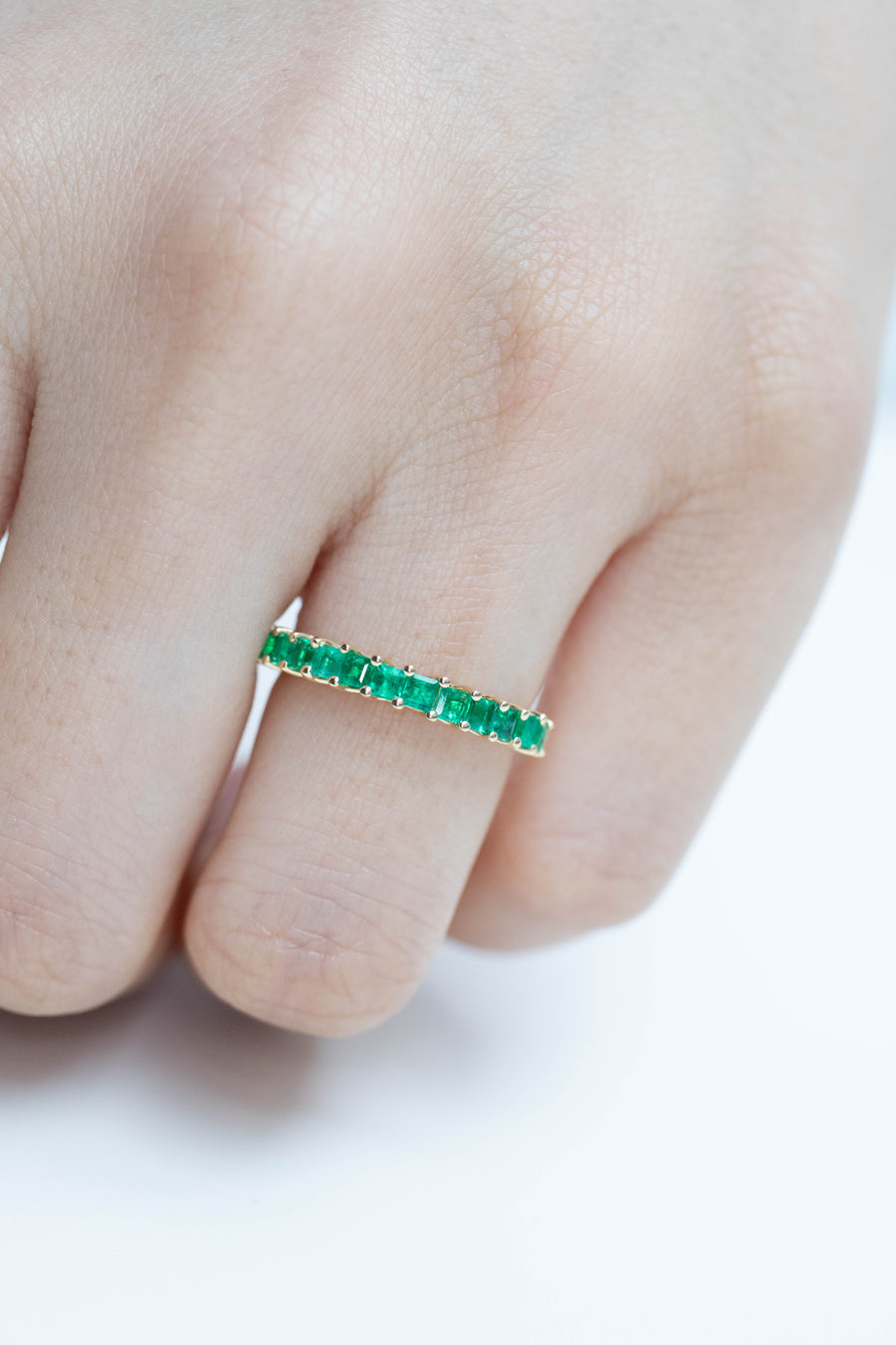 Verdure Emerald 18K Gold Half Eternity Ring