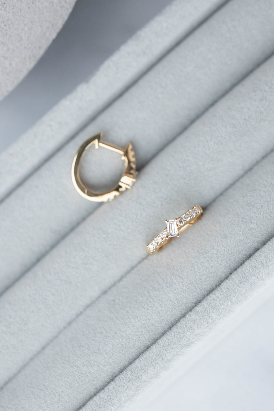 Ciel étoilé Top Quality Diamond 18K Gold Hoop Earrings
