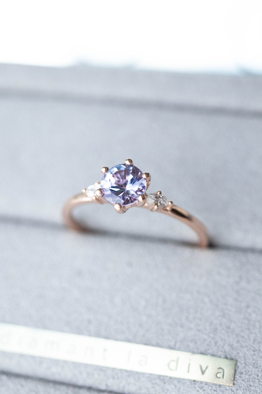 PREORDER - Le Muguet 0.45ct Tanzanite & diamonds 14/18K Rose Gold Ring