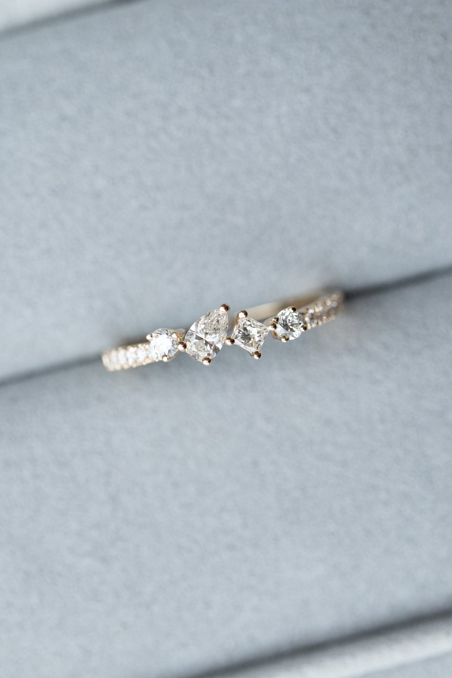 PREORDER - Multi Shape G-I colour Natural Diamonds 18K Gold Ring