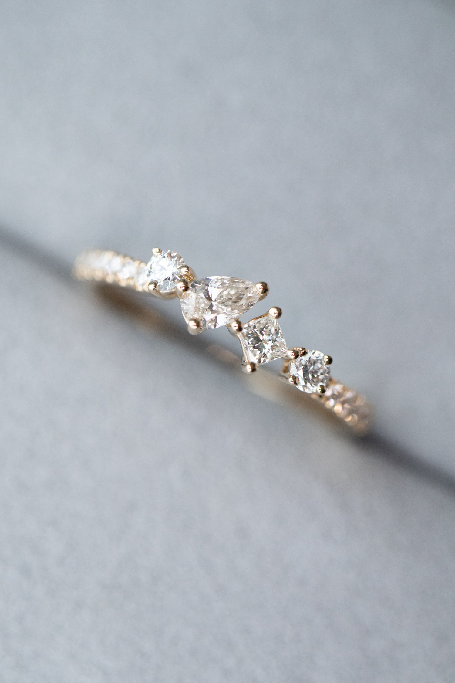 PREORDER - Multi Shape G-I colour Natural Diamonds 18K Gold Ring