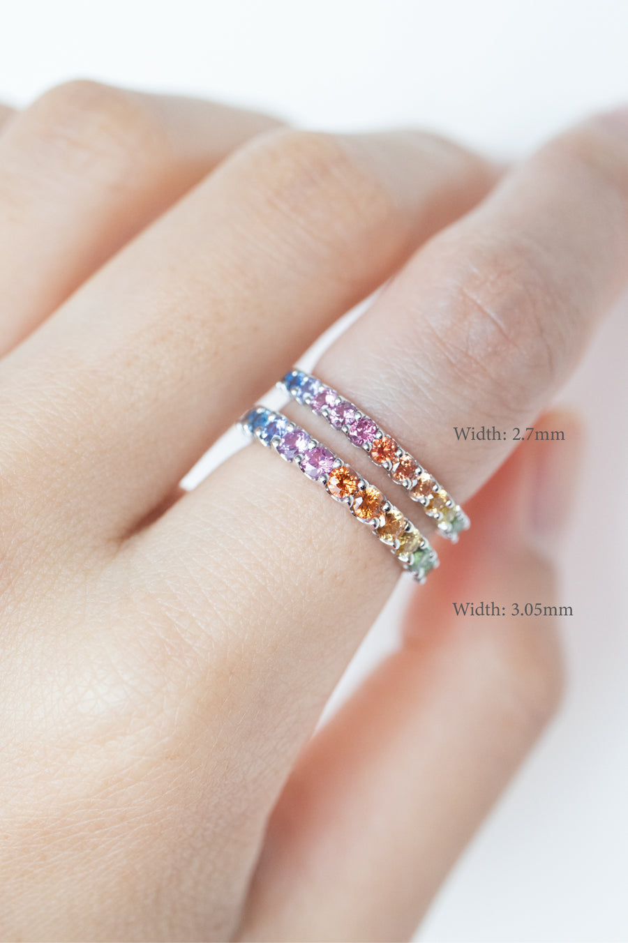 Rainbow Sapphire 14k/18k Gold Half Eternity Ring
