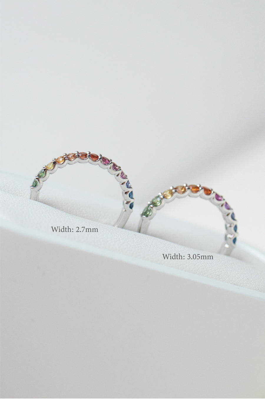 Rainbow Sapphire 14k/18k Gold Half Eternity Ring