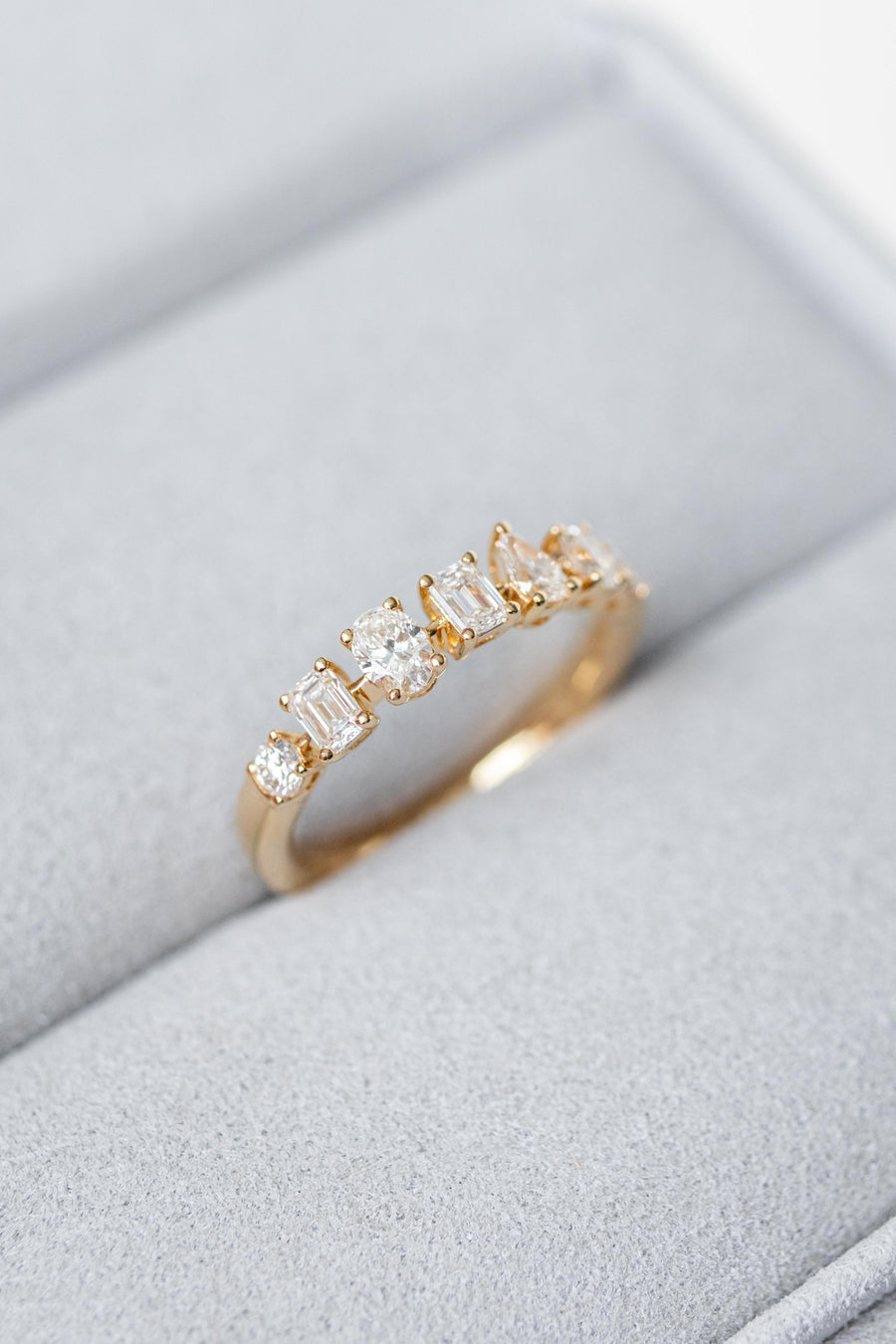 Multi Shape E-F Colour Diamond 18K Yellow Gold Ring