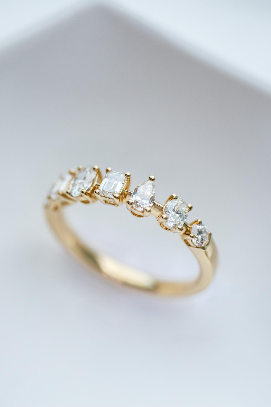 Multi Shape E-F Colour Diamond 18K Yellow Gold Ring