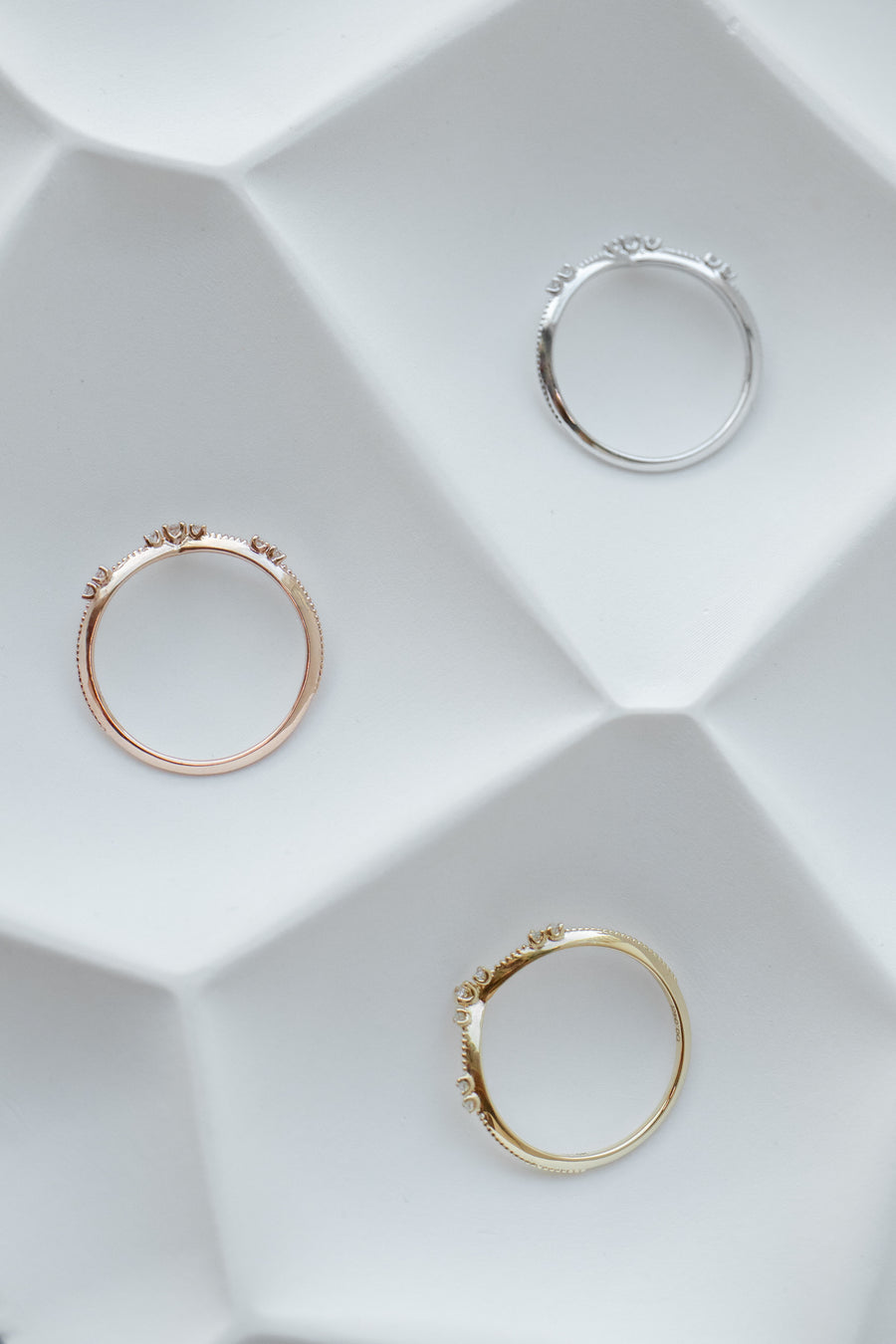 Top Quality Diamond Little V shape Stacking Ring
