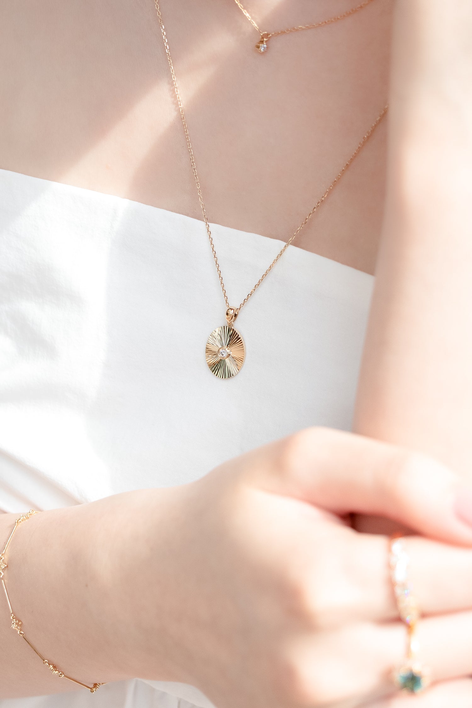 Champion with 0.05ct Diamond 14/18K Gold Necklace