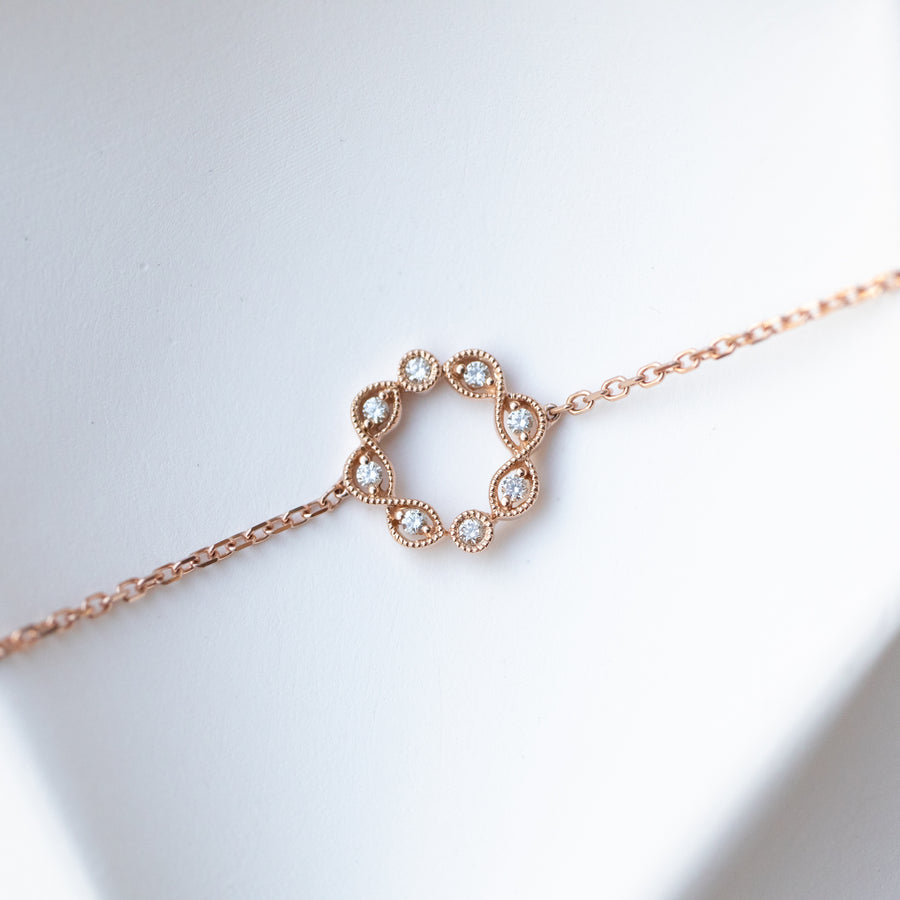 Flowing Round Top Quality Diamond 14K/ 18K Bracelet