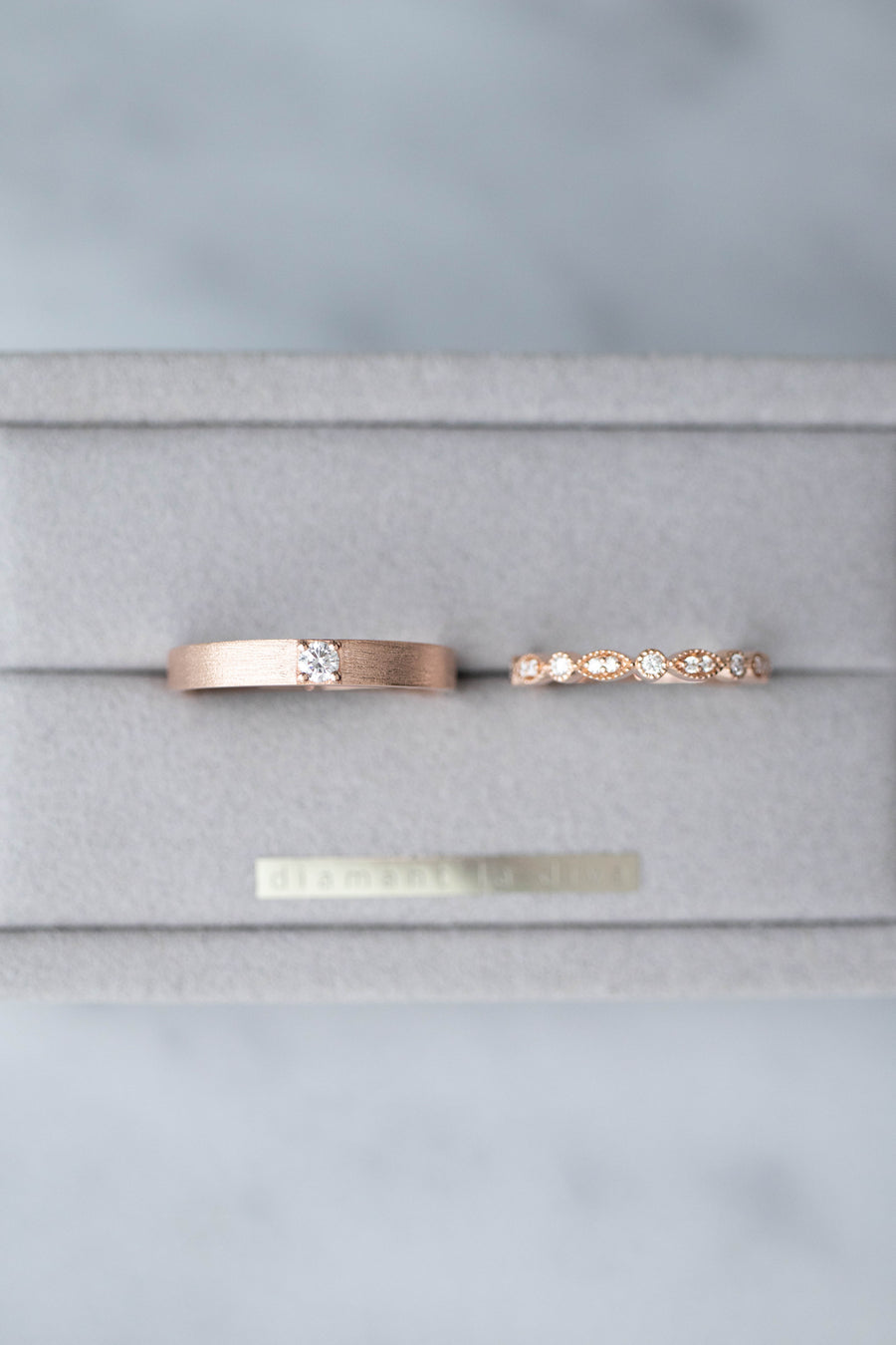 Le protagoniste de la vie Diamond 14/18K/PT Gold Wedding Rings