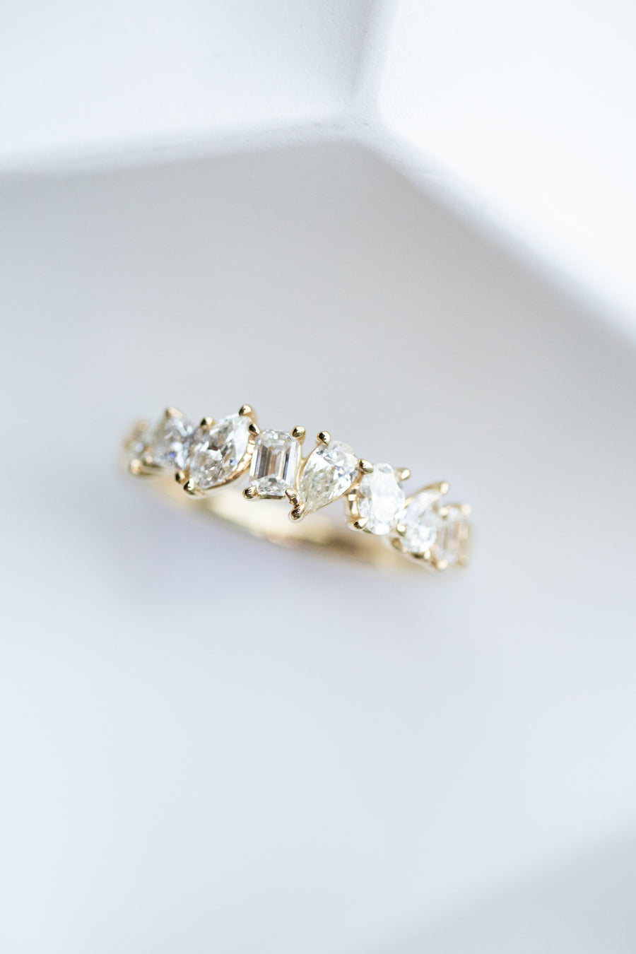 Multi Shape ~0.90carat Diamond 18K Yellow Gold Ring