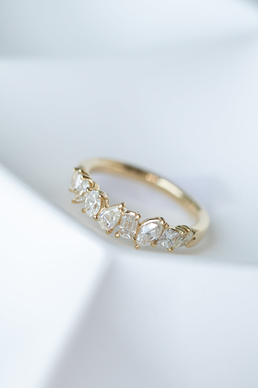 Multi Shape ~0.90carat Diamond 18K Yellow Gold Ring