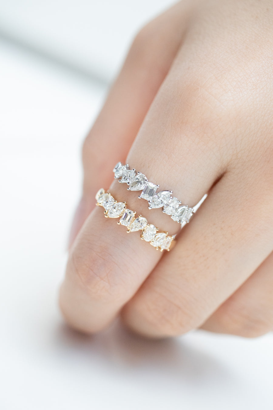 Multi Shape ~0.90carat Diamond 18K Yellow Gold Ring