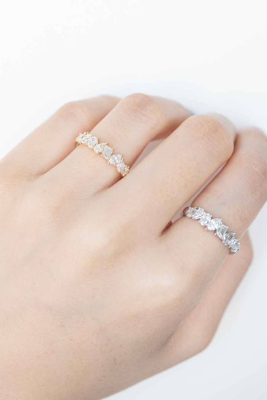 Multi Shape ~0.90carat Diamond 18K Yellow Gold Ring
