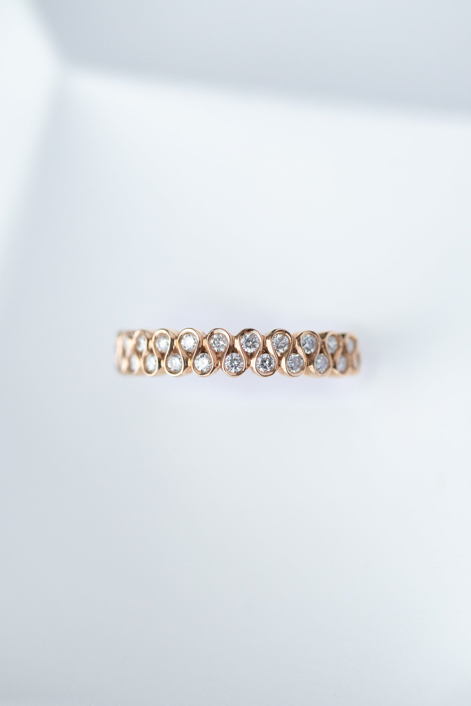 PREORDER - Double row Top Quality Diamond 14/18K Gold Ring