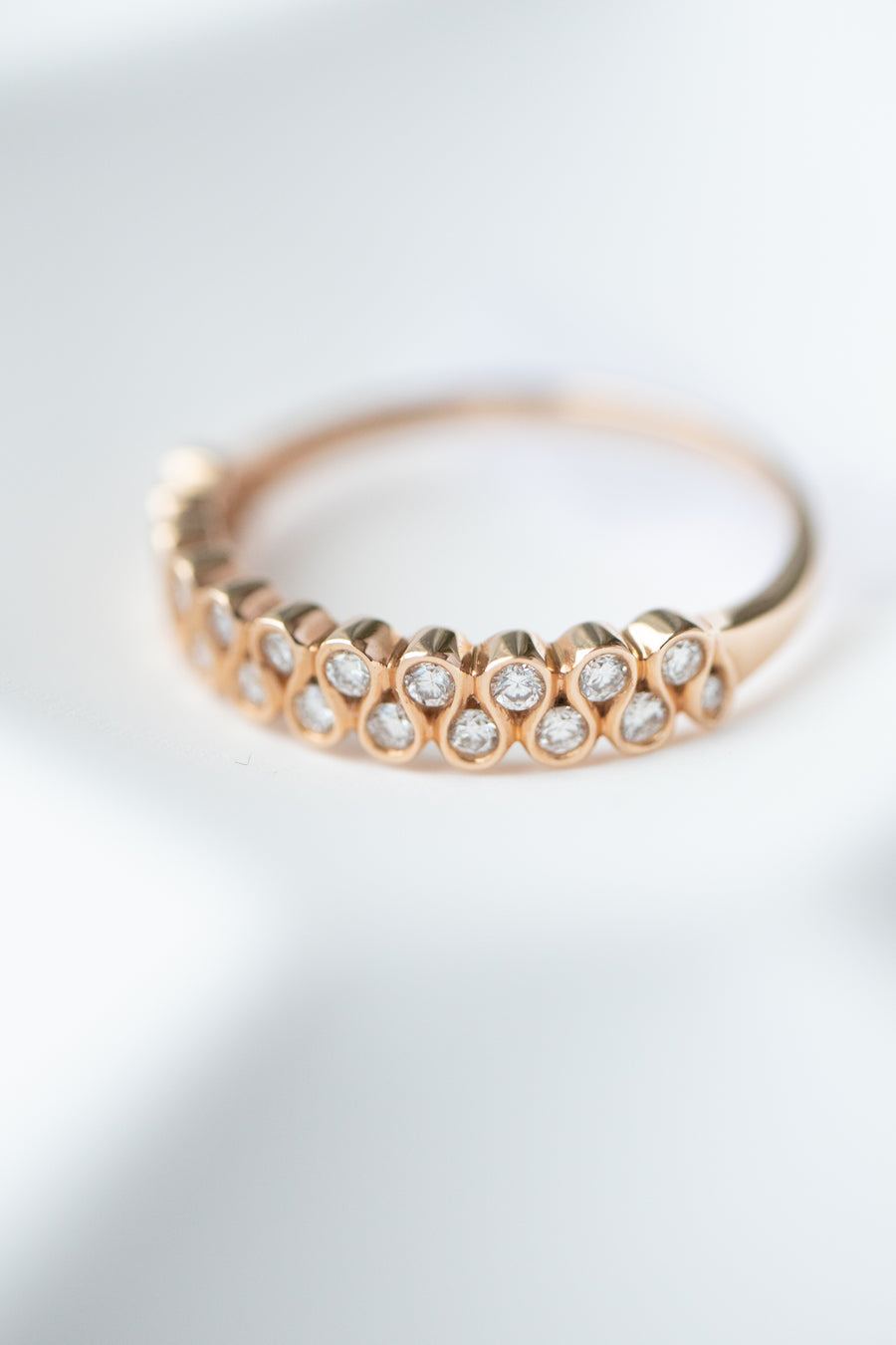 PREORDER - Double row Natural White Diamond Ring