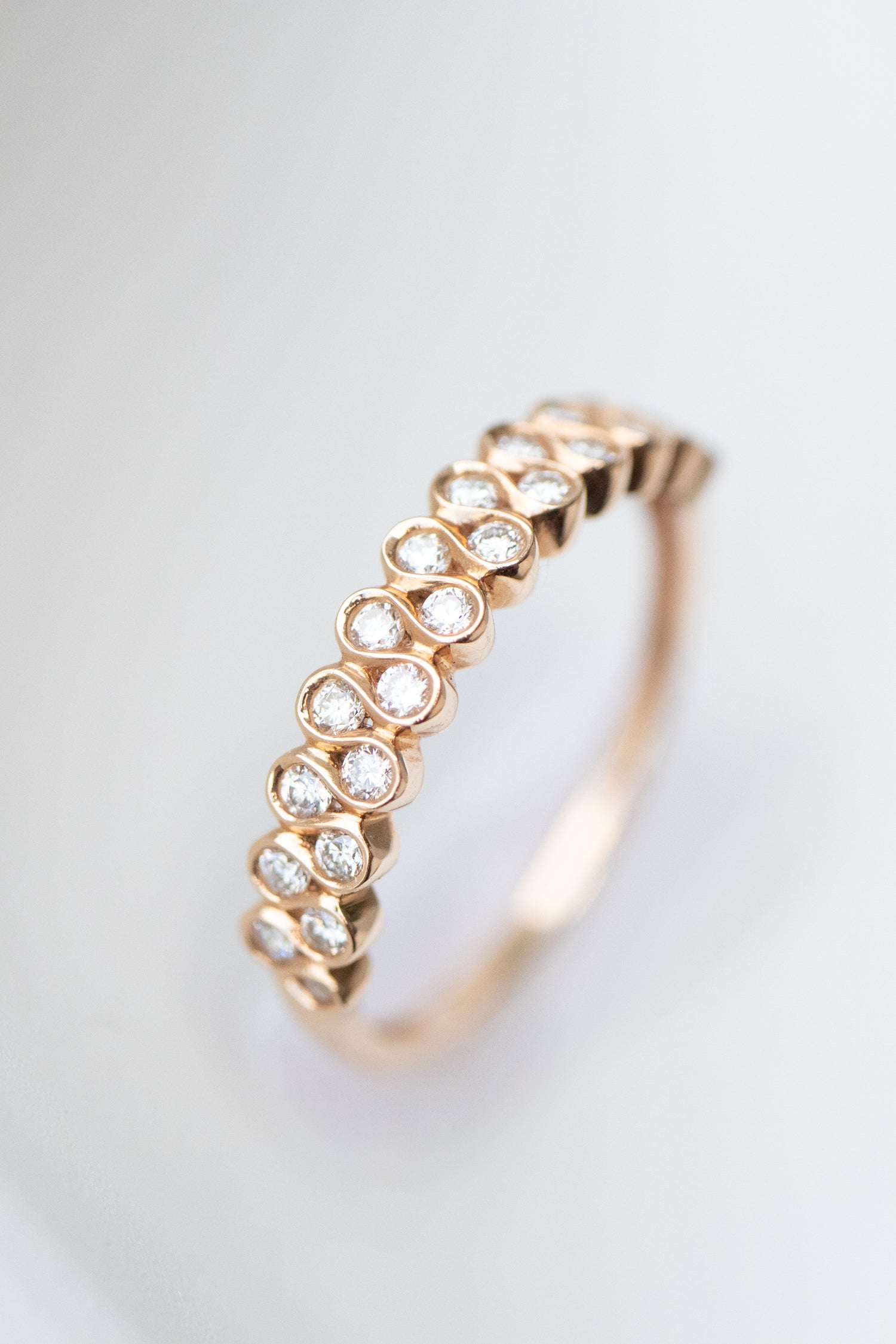 PREORDER - Double row Top Quality Diamond 14/18K Gold Ring