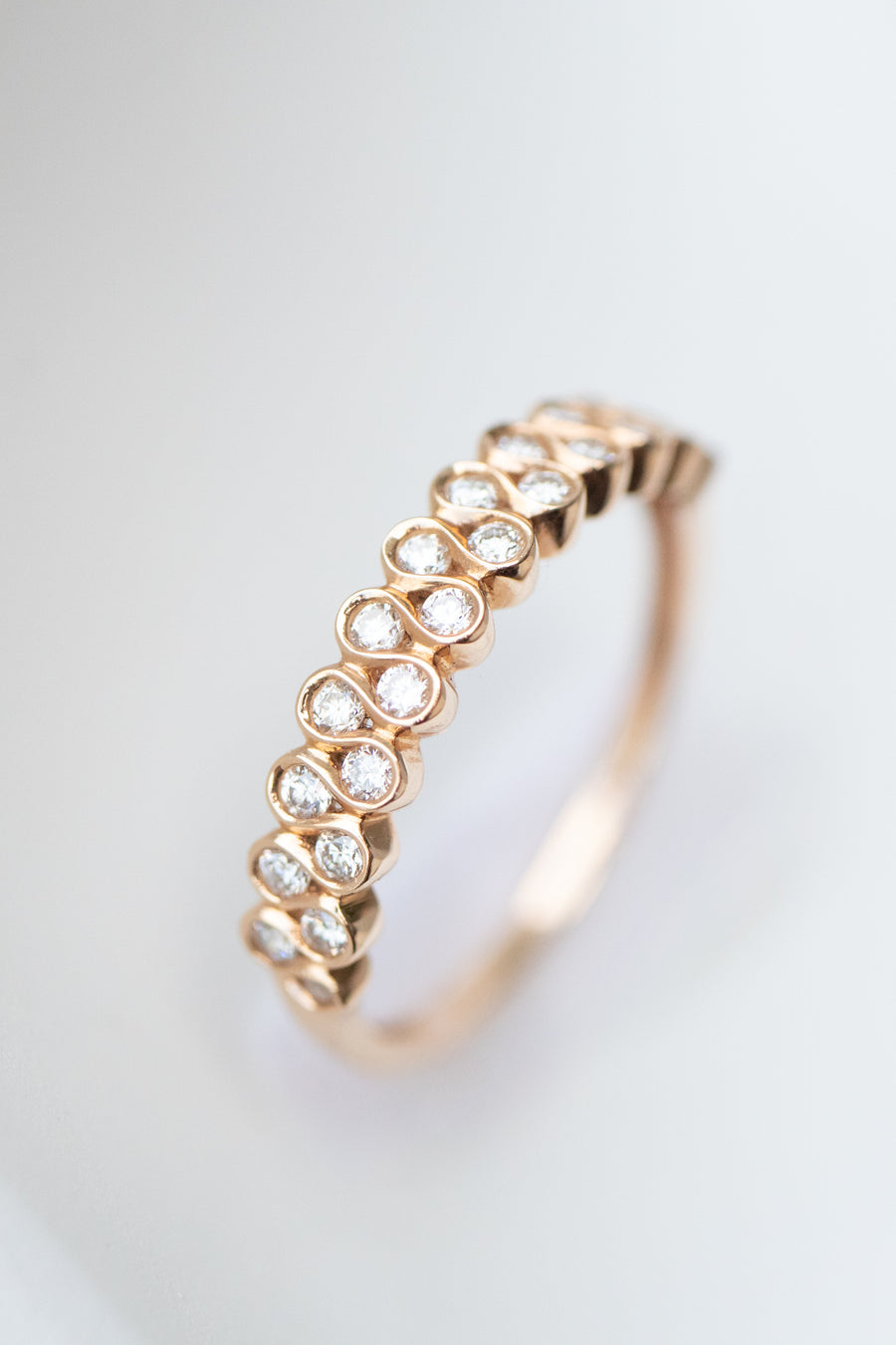 PREORDER - Double row Natural White Diamond Ring