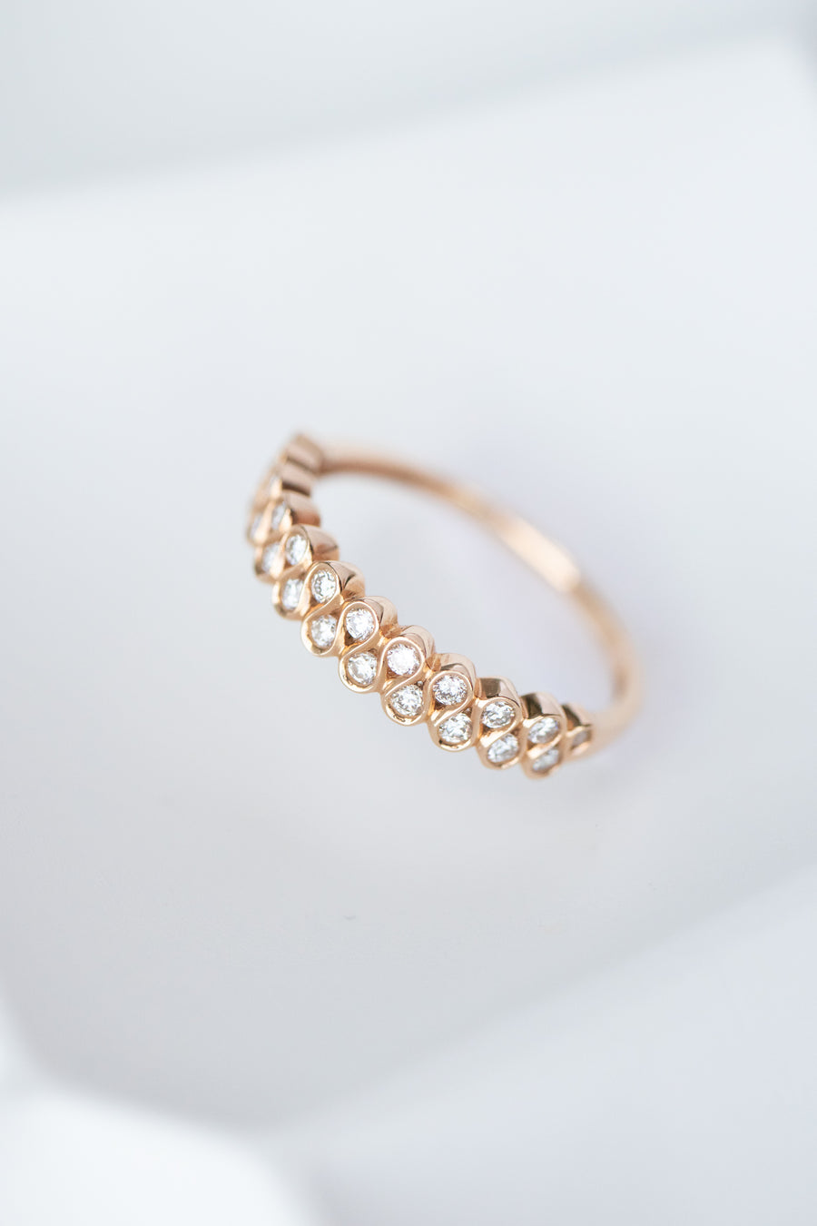 PREORDER - Double row Natural White Diamond Ring