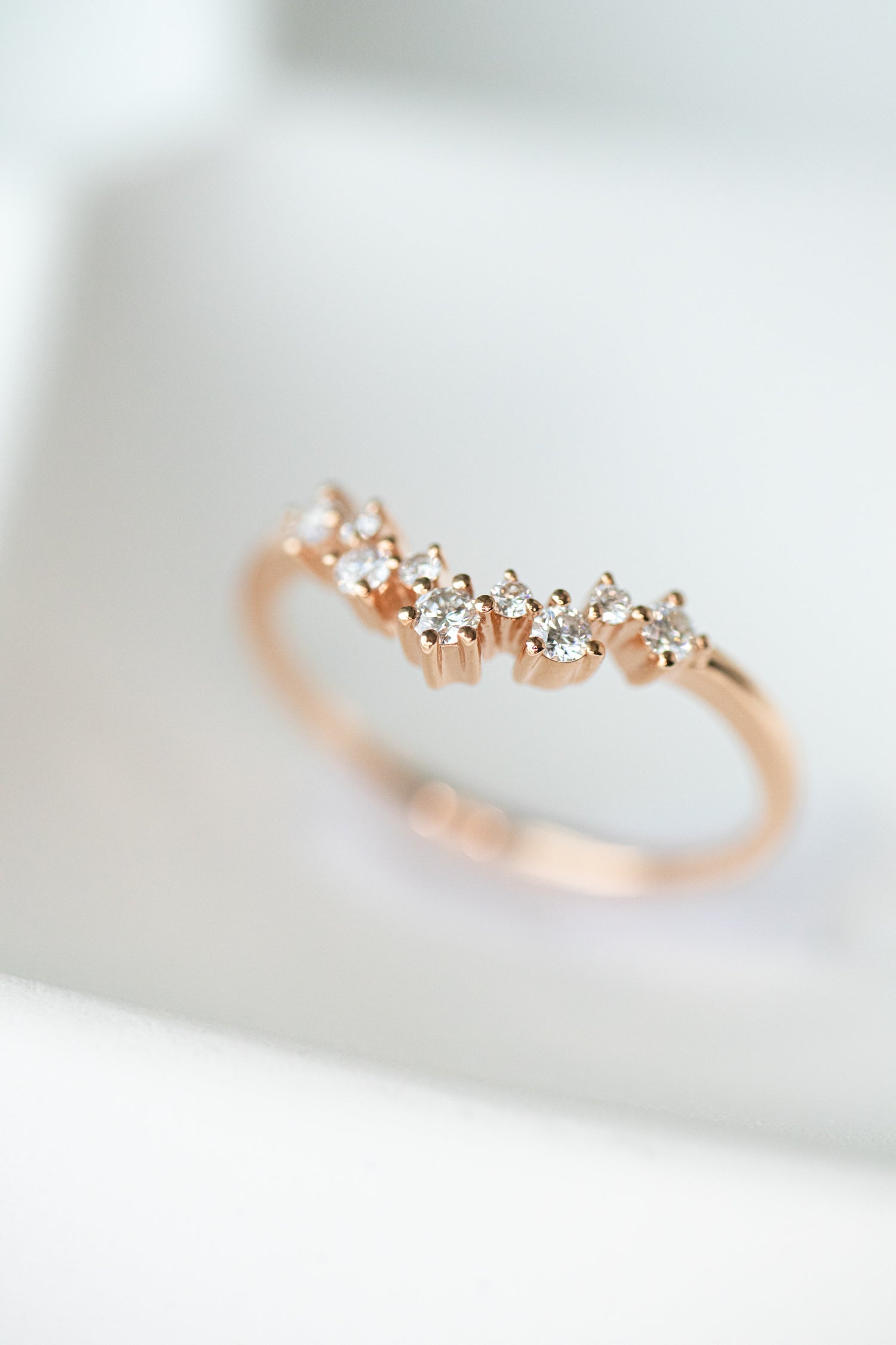 Starry Top Quality Diamond 14/ 18K Gold Stacking Ring