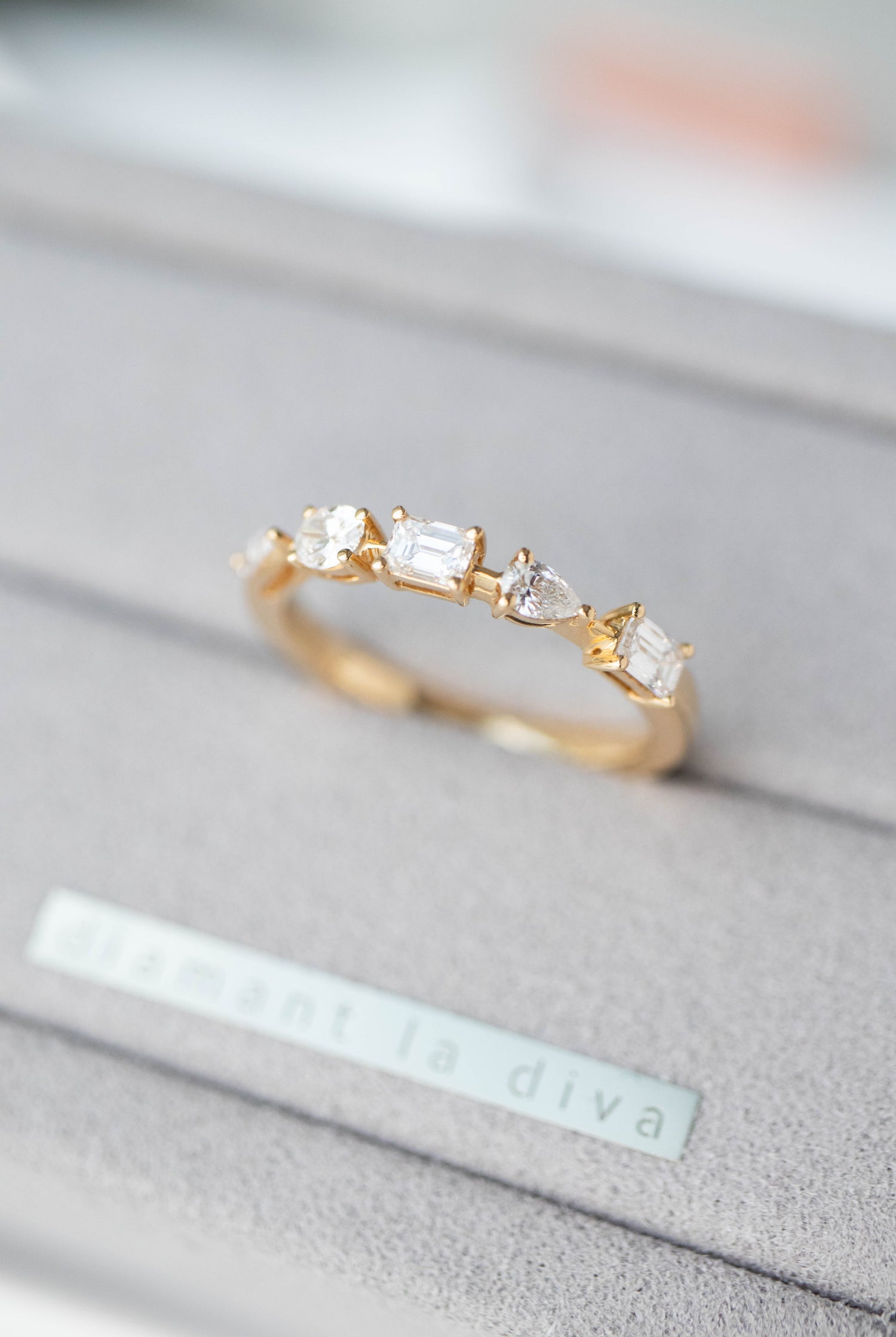 Multi Shape E-F Colour Natural Diamond 18K Gold Ring