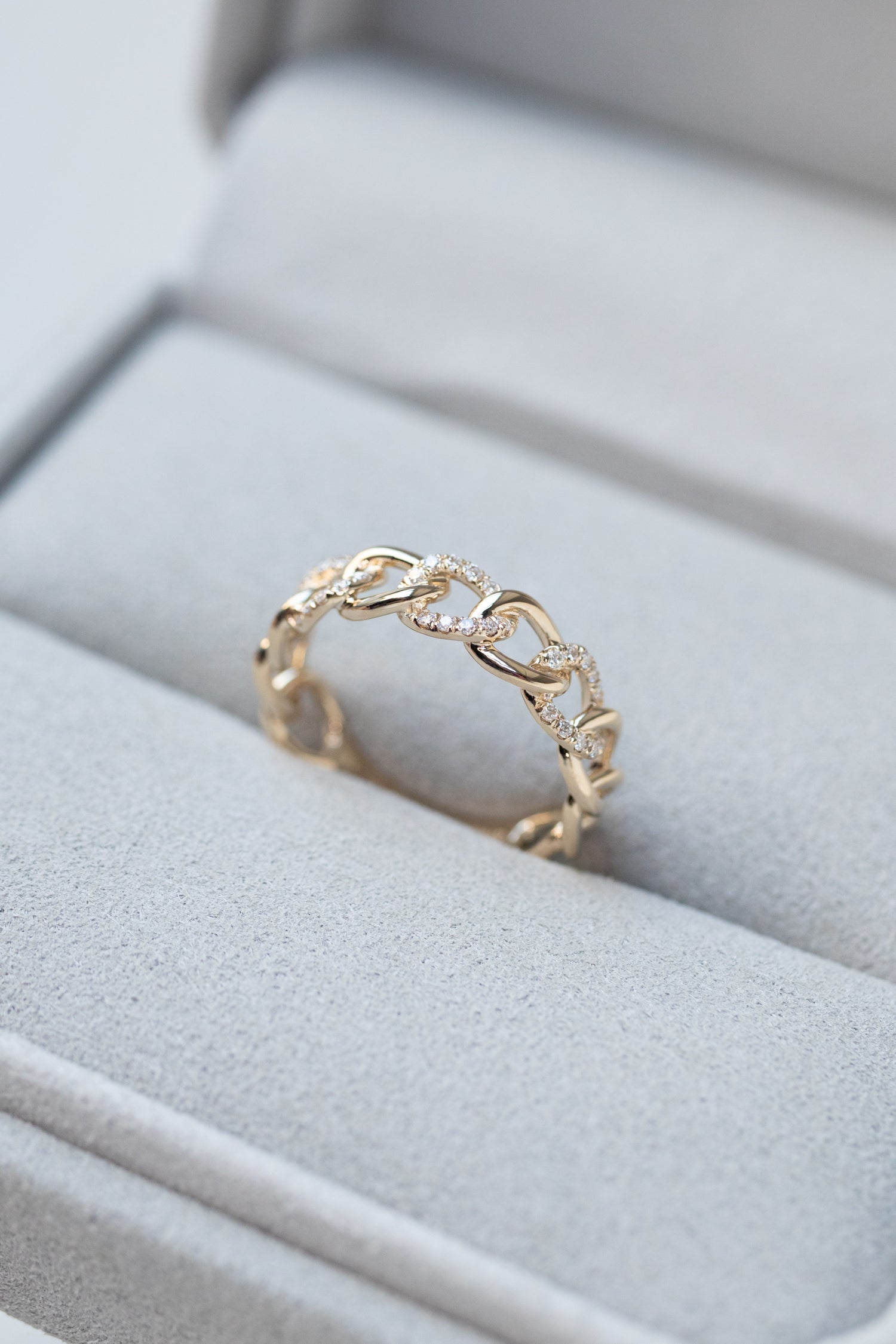Cuban Chain 14/ 18K Gold Diamond Ring