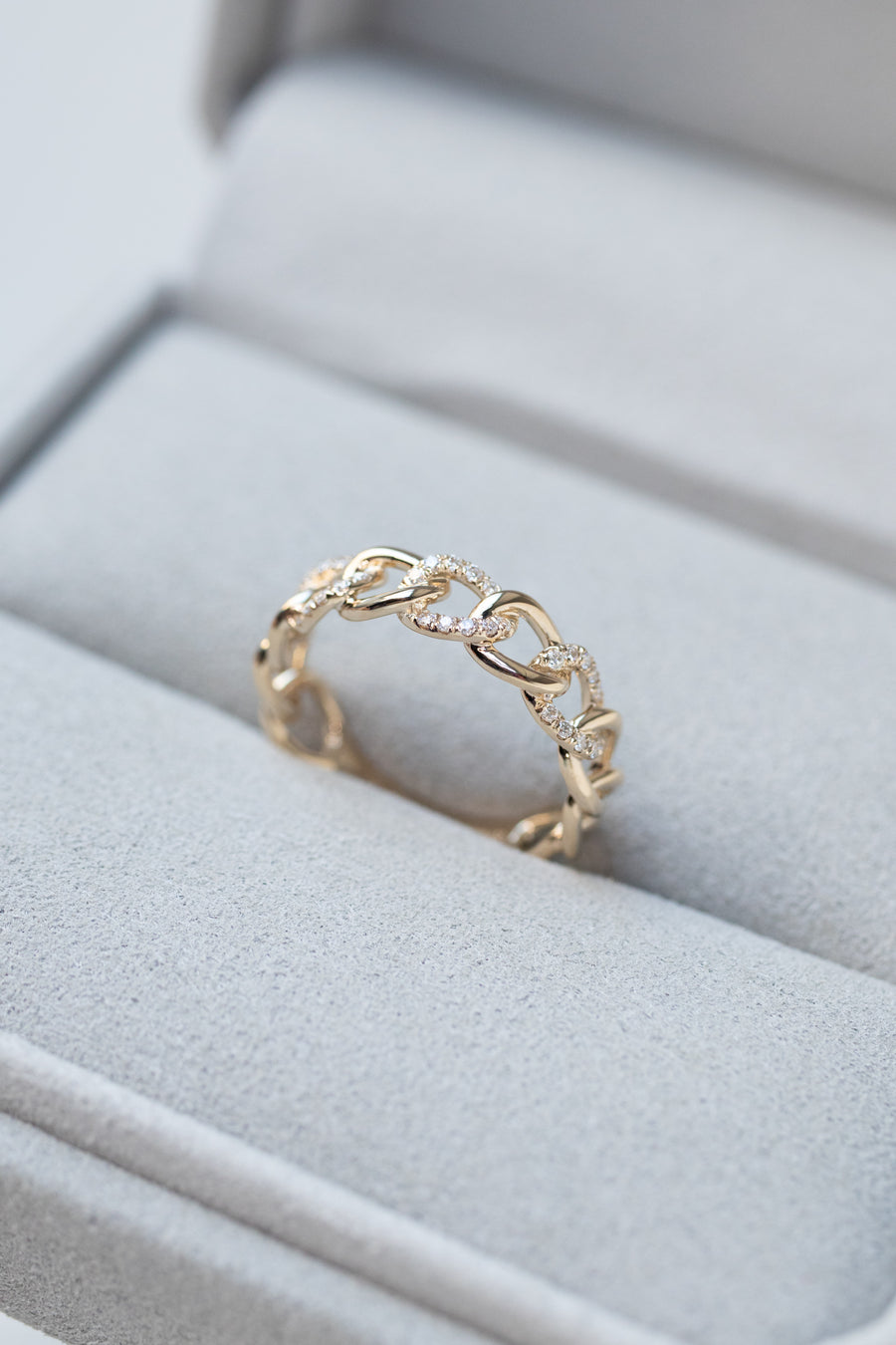 PREORDER - Cuban Chain 14K/18K Gold Diamond Ring