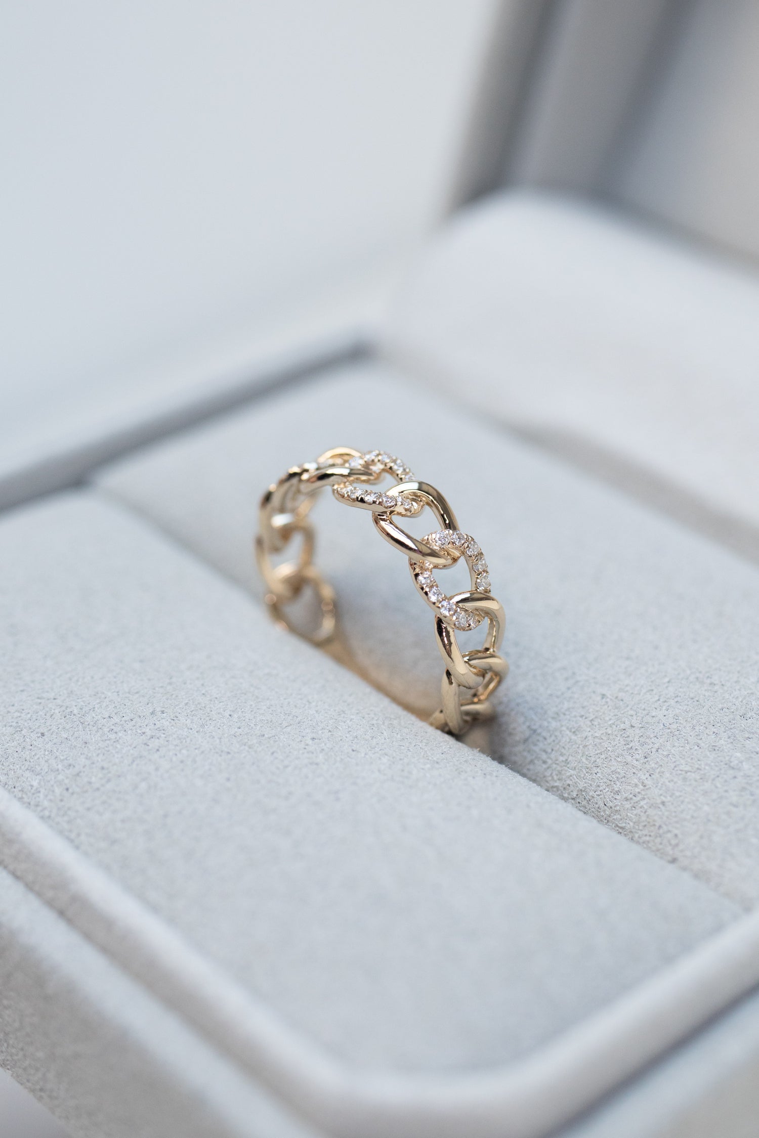 Cuban Chain 14/ 18K Gold Diamond Ring