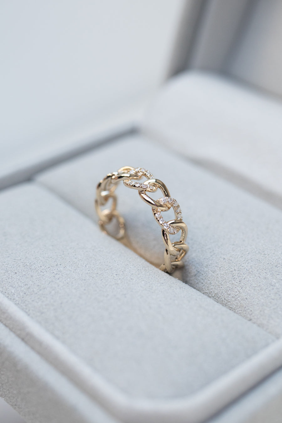 PREORDER - Cuban Chain 14K/18K Gold Diamond Ring