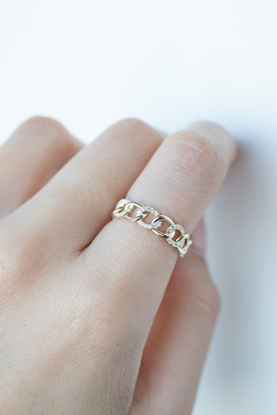 PREORDER - Cuban Chain 14K/18K Gold Diamond Ring