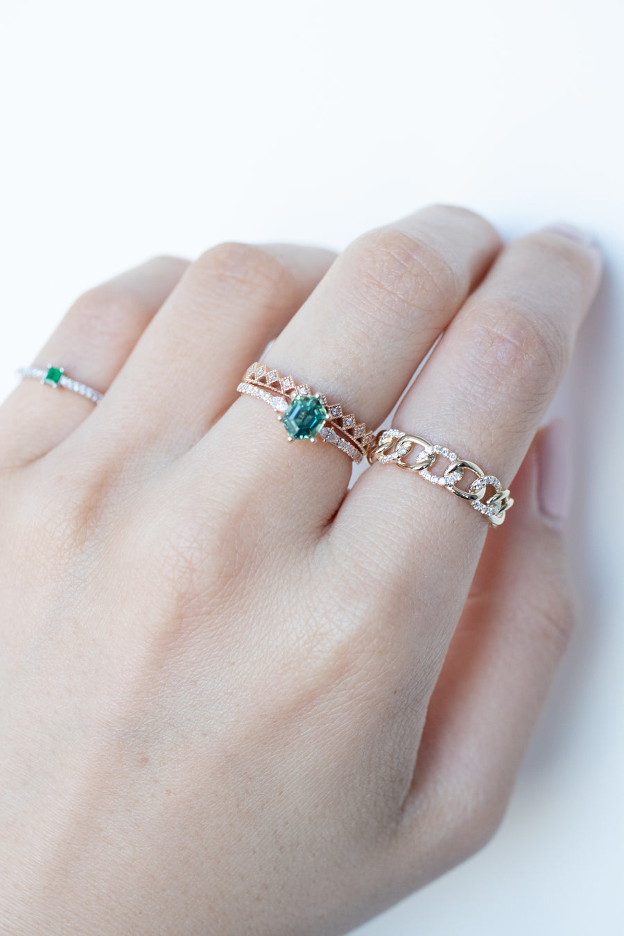 PREORDER - Cuban Chain 14K/18K Gold Diamond Ring