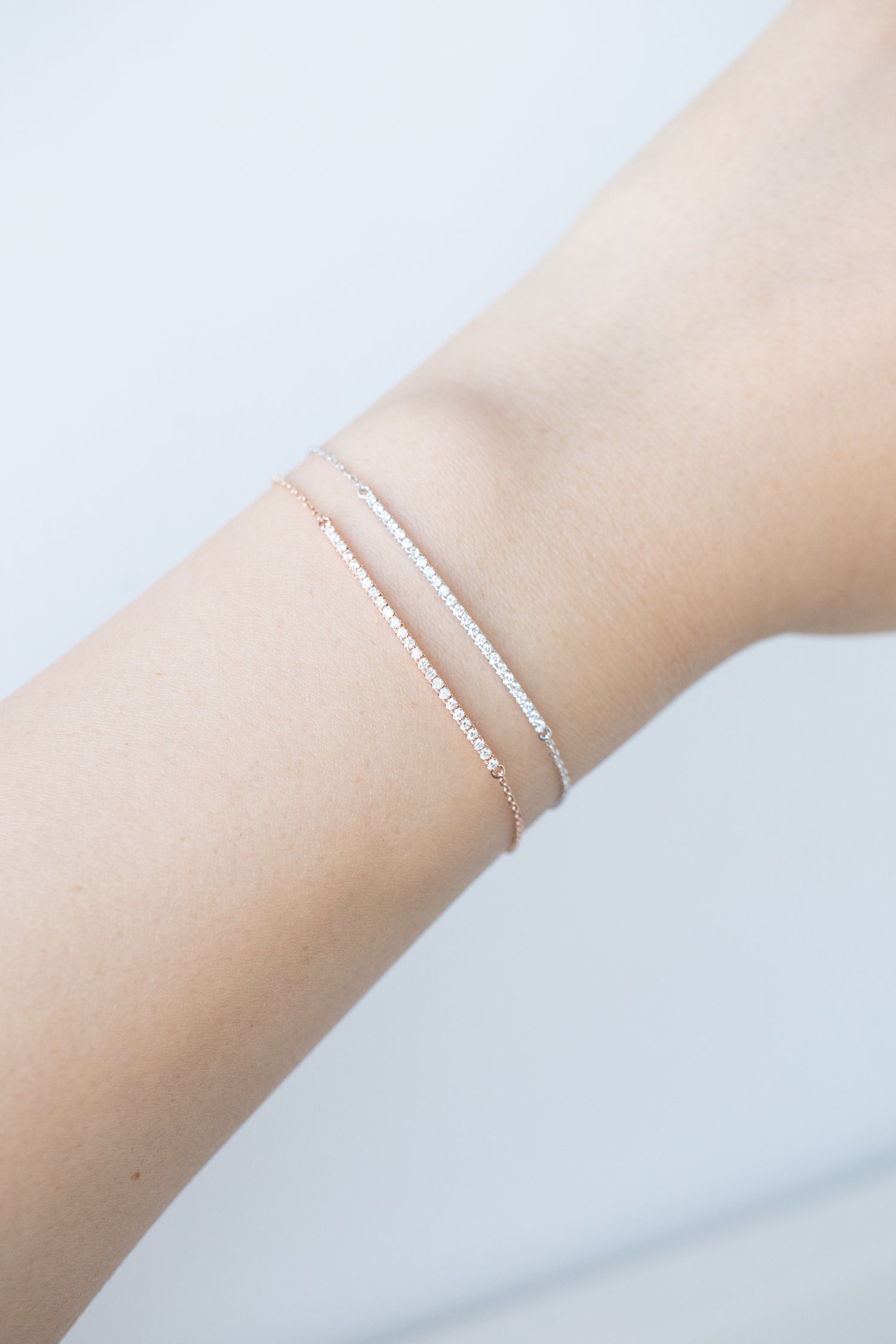Classic Permanent Top Quality Diamonds 14/18K Gold Bracelet