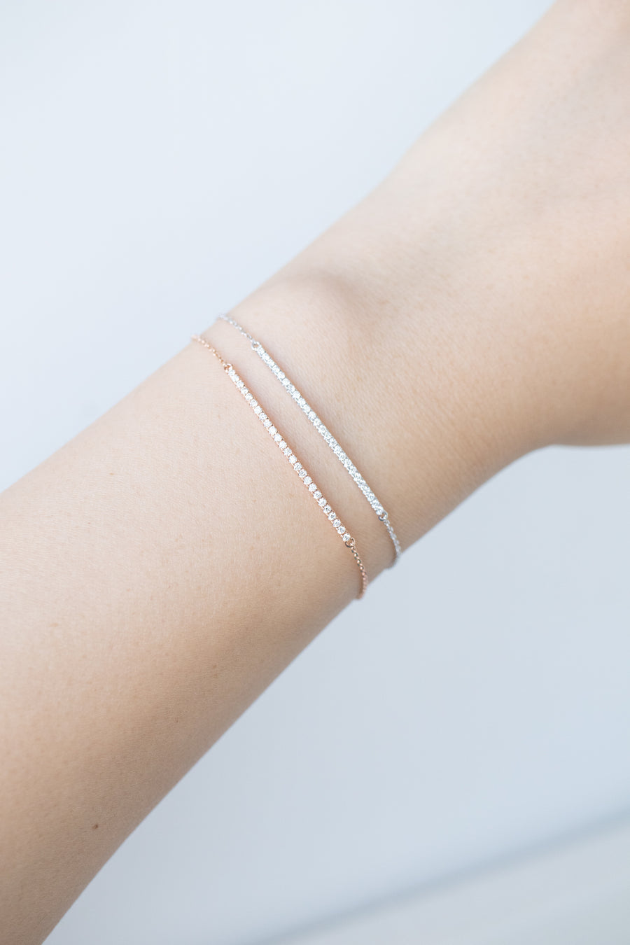 Classic Permanent Top Quality Diamond 14/18K Gold Bracelet
