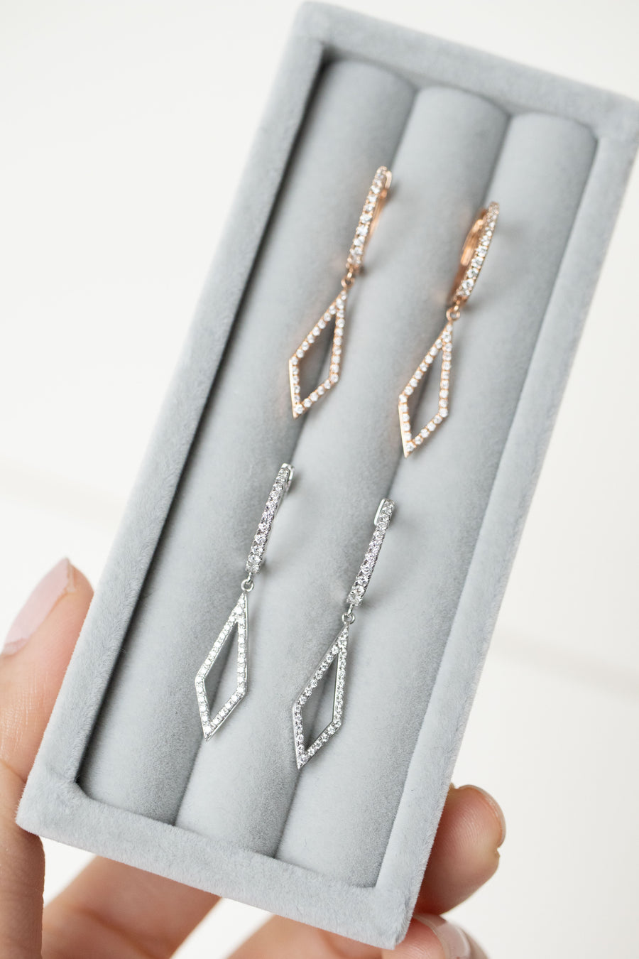 Laisser tomber et pendre Top quality Diamond 18K Gold Earrings
